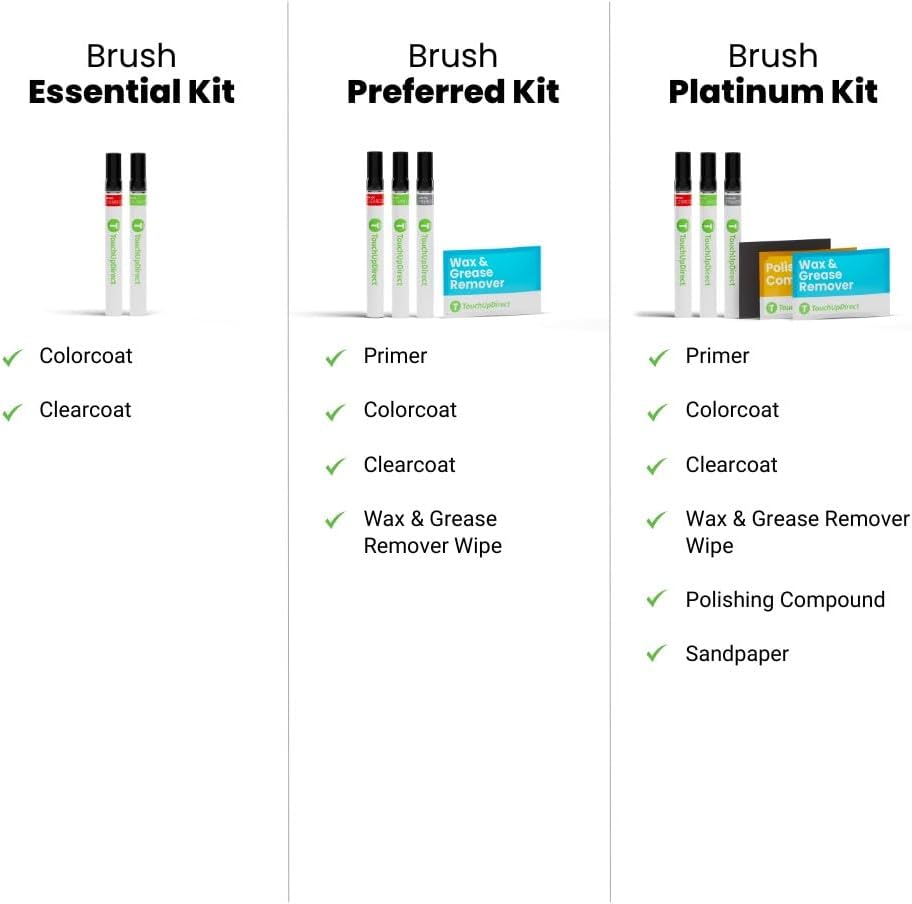TouchUpDirect 4X1 Titanium Glow Compatible with Toyota Exact Match Touch Up Paint Brush - Platinum Kit