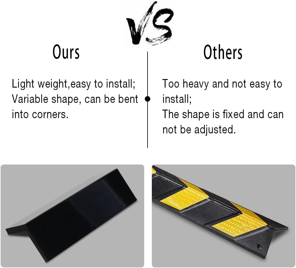 GUEQUITLEX Garage Wall Guards Foam Car Door Protector Wall Bumper Guard - 2 Pack, Corner, Black, Plastic with PP film surface, Foam, Polypropylene (PP)