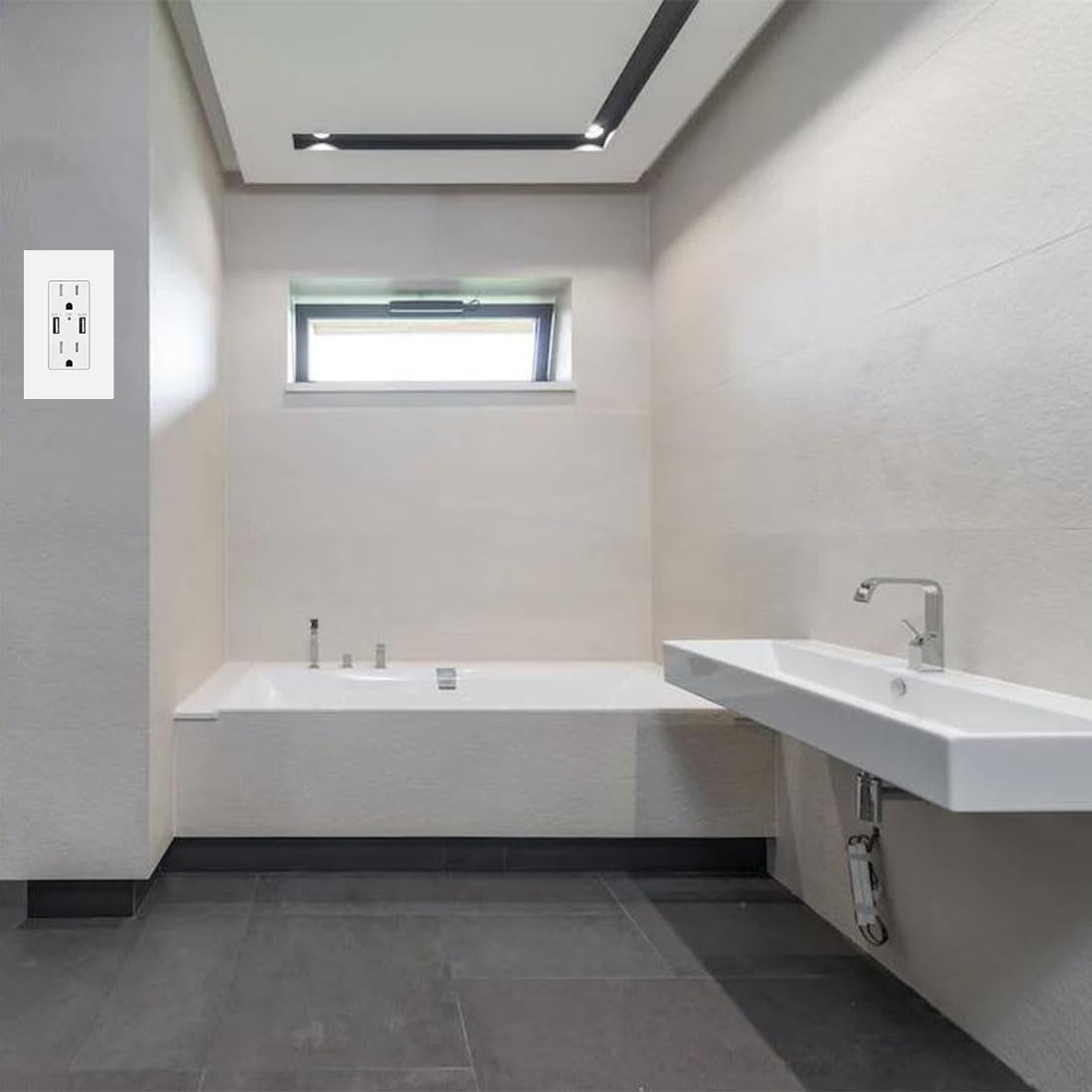 20 Pack 1-Gang Screwless Decorator Wall Plate Cover Switch Outlet Electrical Faceplate for Light Switche, Smart Switch, Receptacle, Dimmers, USB Outlet, GFCI, Child Safe Cover Plate, White