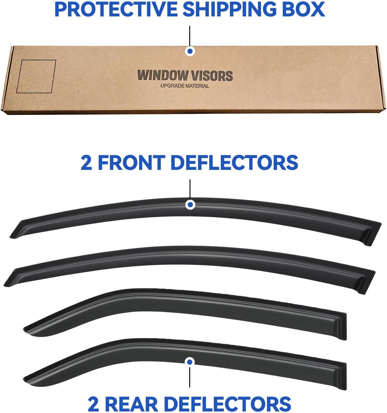 Window Visors Rain Guards for 2009 2010 2011 2012 2013 Kia Forte, Out-Channel Window Vent Wind Deflectors Visors Shades for 09 10 11 12 13 Kia Forte