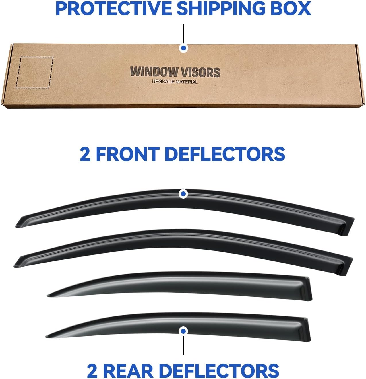 Window Visors Rain Guards for 2013 2014 2015 13 14 15 Chevy Malibu, Out-Channel Window Vent Wind Deflectors Visors Shades for 2016 Malibu Limited