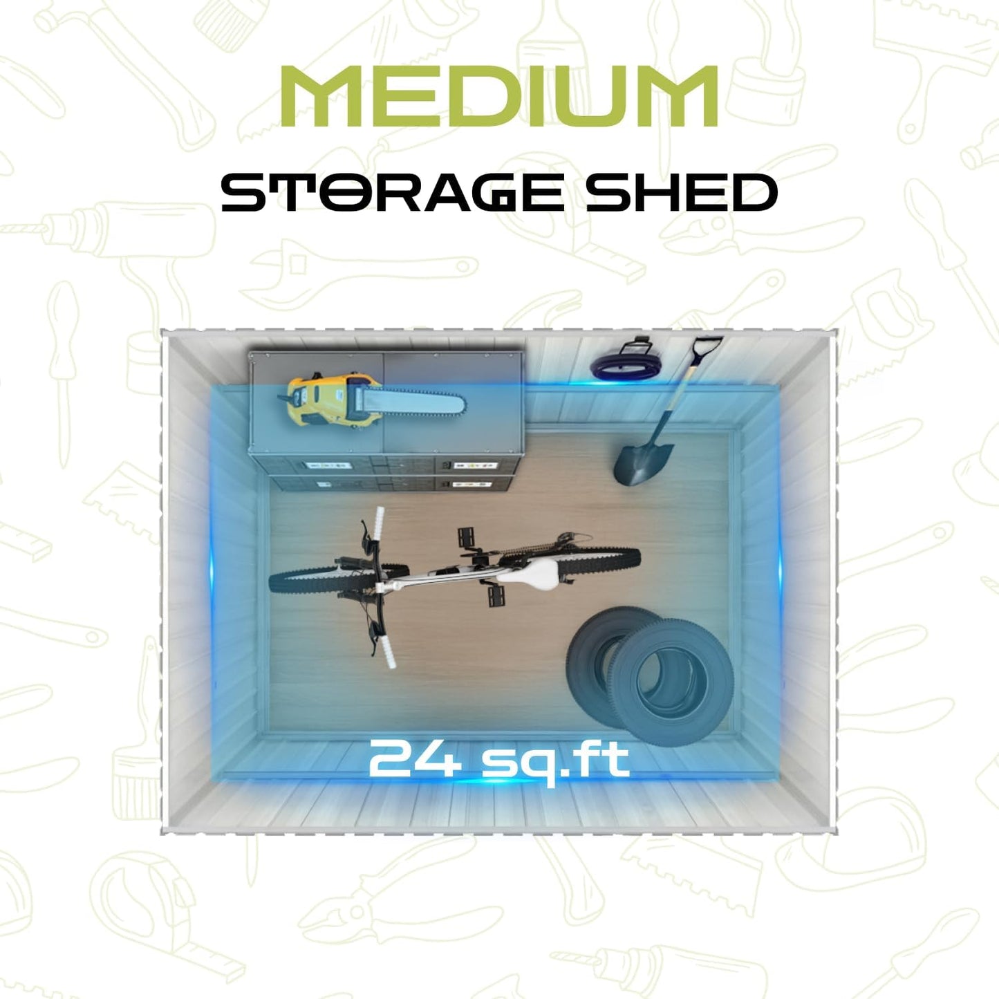 6' x 4' Outdoor Storage Shed, Sturdy Metal Building w/Lockable Doors for Garden, Backyard, Poolside and Lawn, Black+White