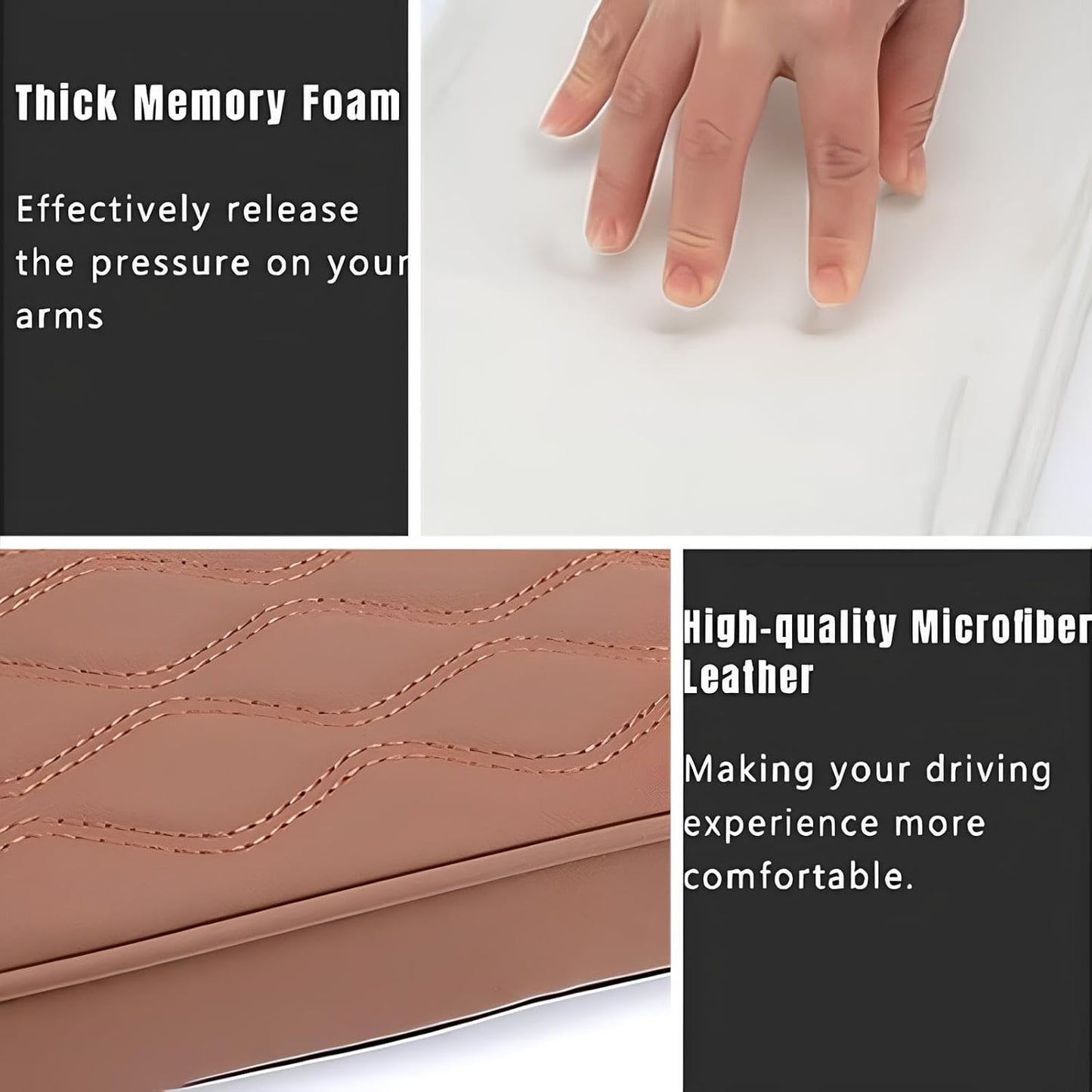 Leather Car Armrest Box Mat - 2023 New Waterproof Car Center Console Cover Mat, Universal Armrest Mat, Leather Car Armrest Cover for SUV/Truck/Vehicle (A-Beige)