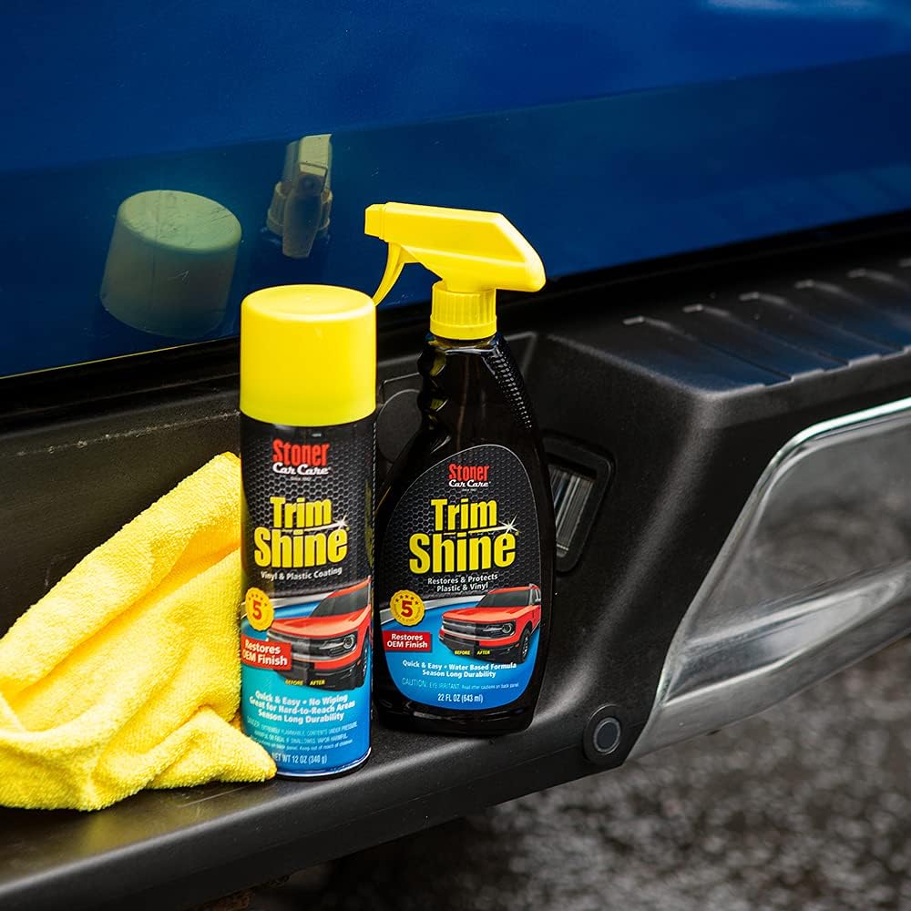 Stoner Car Care 91034-12PK Trim Shine – Vinyl and Plastic Protectant Coating for Interior & Exterior Car Detailing – Restores OEM Color, Adds Shine, UV & Water Protection – 12 Oz, Pack of 12