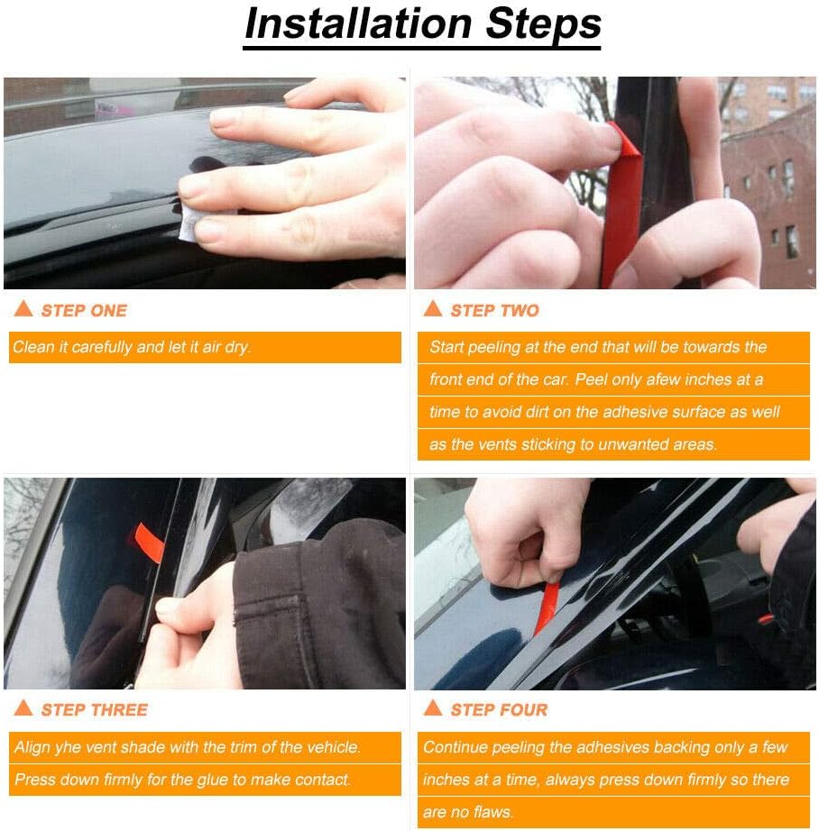 Smoke Sun/Rain Guards Window Visors Compatible with 2003-2008 Nissan Murano Wind Deflector 4pc 94921