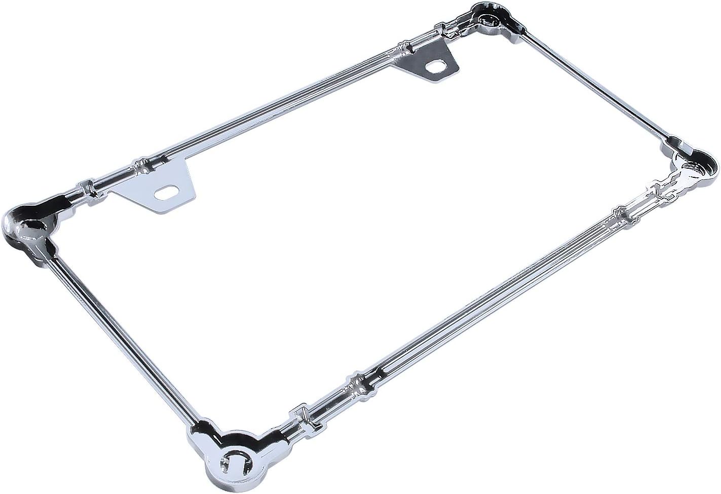 Creathome 3D Chrome License Plate Frames, Pure Zinc Alloy Metal with Screw Pattern
