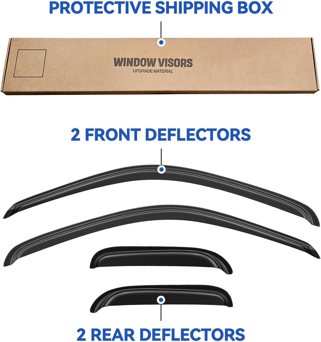 Window Visors Rain Guards Shield for 1995-2004 Toyota Tacoma Access Cab, Out-Channel Window Vent Wind Deflectors Visors Shades for 95-04 Tacoma Extended Cab