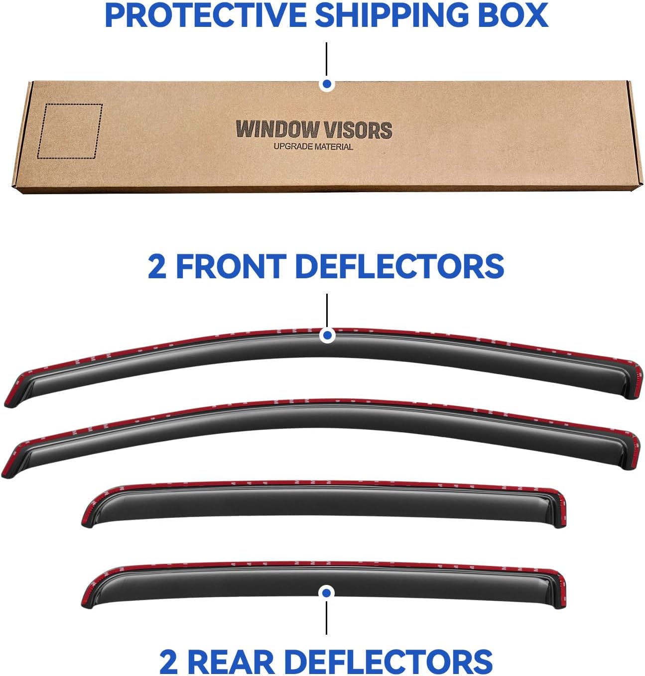 in-Channel Window Visors Rain Guards for 2015-2022 Chevy Colorado Crew Cab, Window Vent Wind Deflectors Visors Shades for 15-22 Gmc Canyon Crew Cab