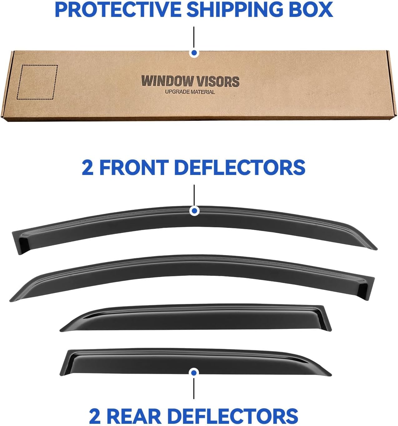 Window Visors Rain Guards for Ford EcoSport 2018 2019 2020 2021 2022, Out-Channel Window Vent Wind Deflectors Visors Shades for 18 19 20 21 22 EcoSport