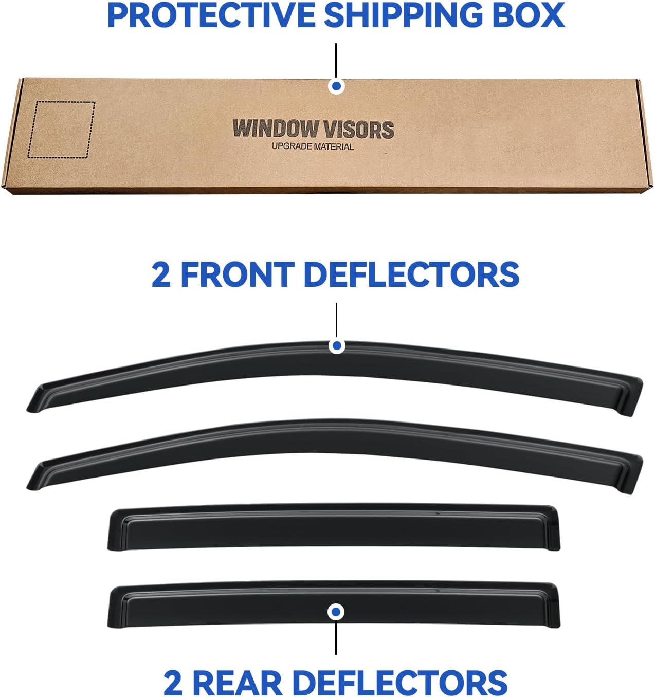 Window Visors Rain Guards Shield for 2004-2016 Nissan Armada, Out-Channel Window Vent Wind Deflectors Visors Shades for 04-16 Armada