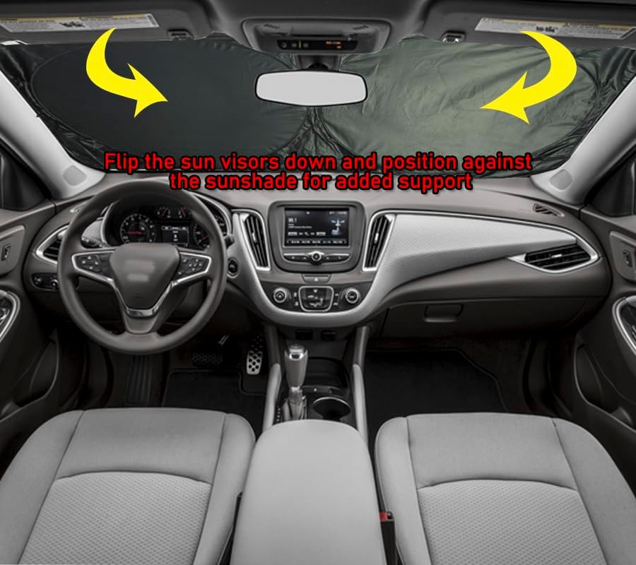 Gven Windshield Sun Shade Car Sun Shade 2025 Pink Car Accessories for Women Shades for Front Window Girly Windshield Cover Sunshades for Summer Heat Portection(Pink, L)