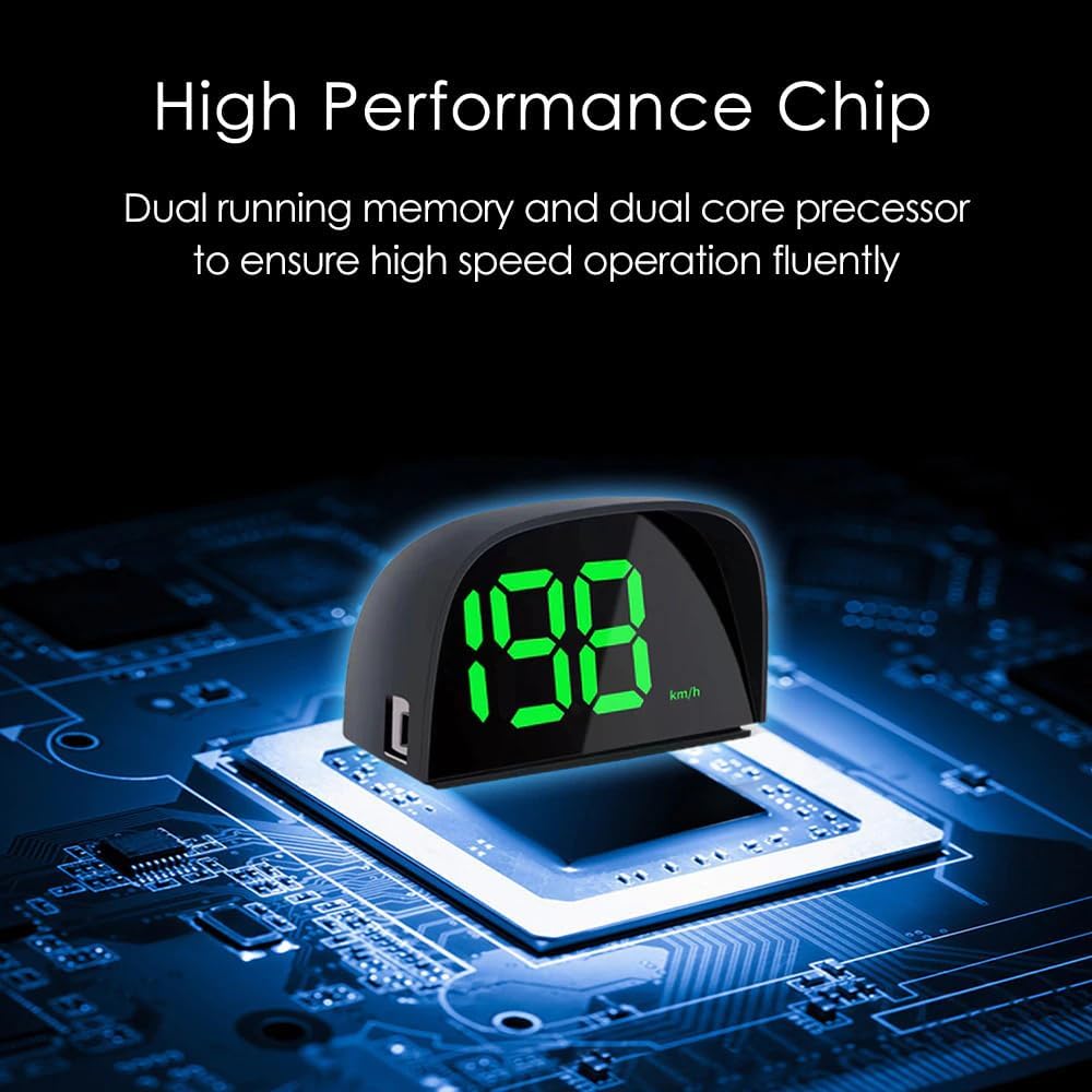 Shkalacar Car Digital GPS Speedometer Car HUD Heads Up Display with Speed, Mph/Kmh,USB Plug and Play for All Car