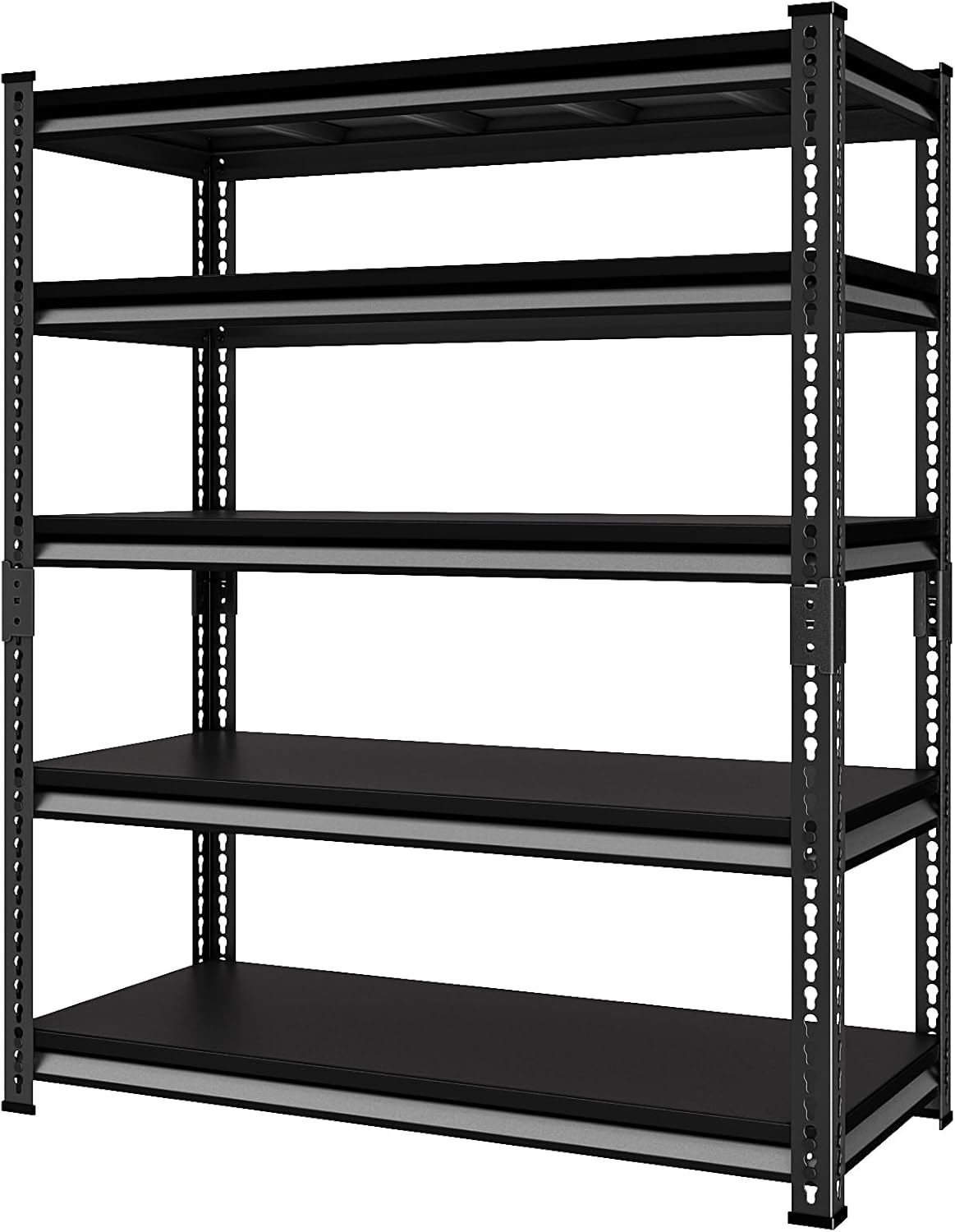 48" W Garage Shelving Heavy Duty,3000LBS Loads Adjustable Garage Storage Shelves, 5-Tier Metal Shelving Units and Storage Racks Heavy Duty, 48”W x 24”D x 78”H,Black