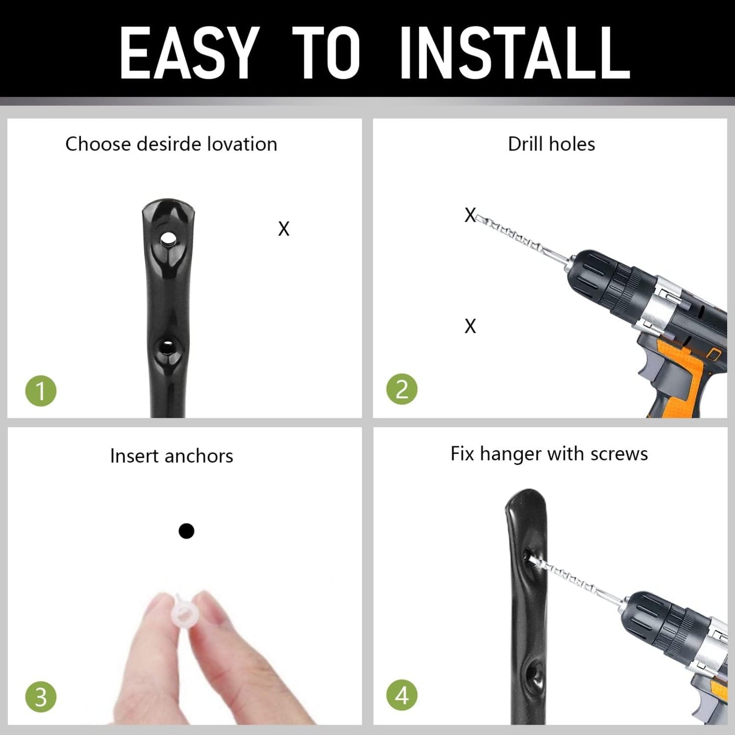 8 Pack Ladder Hooks 9.8Inch Garage Storage Utility Hook Heavy Duty Wall Mounted Storage Organizer Hanging Folding Chair Bike Ski Tool