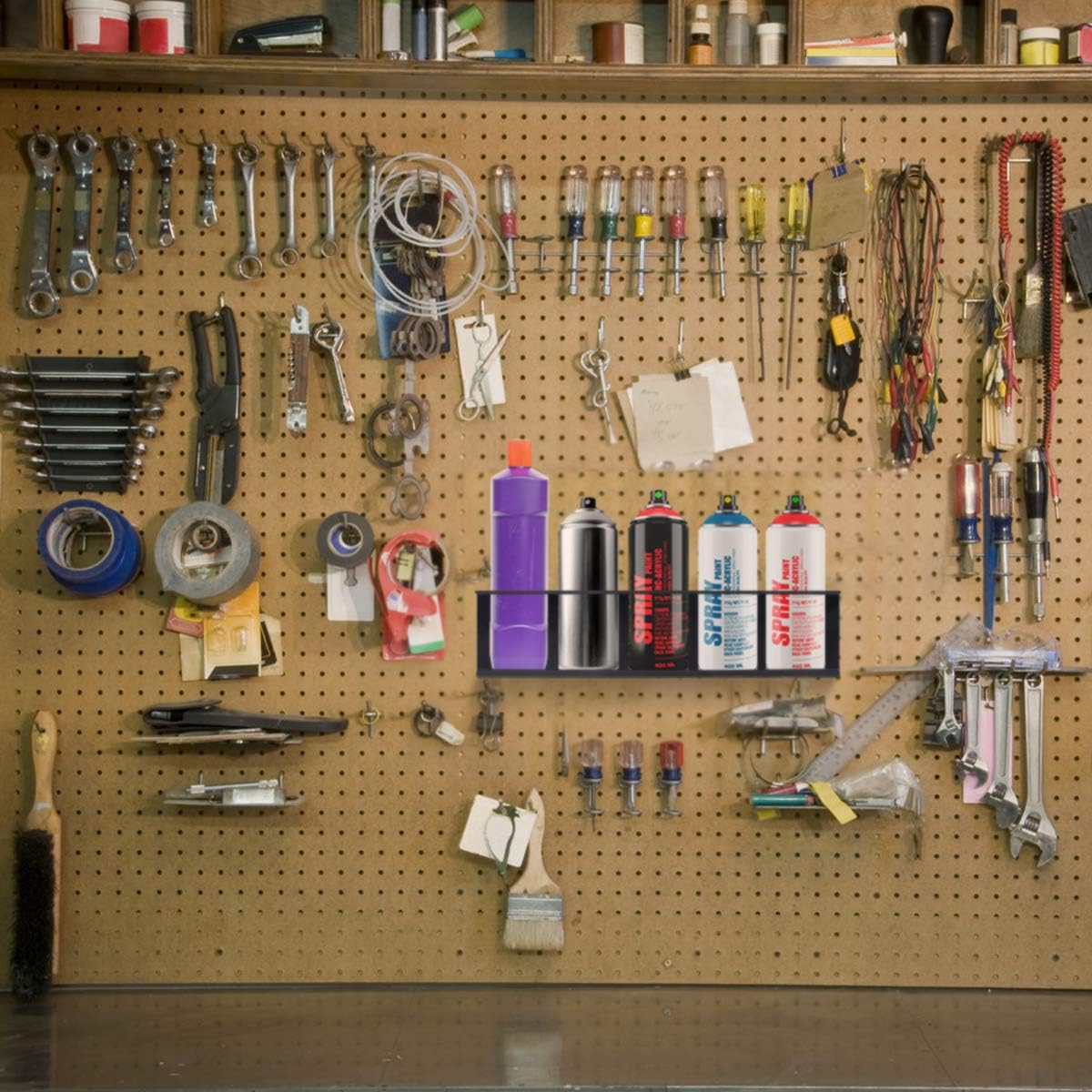 Touri 2 Pack Spray Can Holder for Garage and Workspace, Wall-Mounted Steel Aerosol Can Holder (10 Cans)