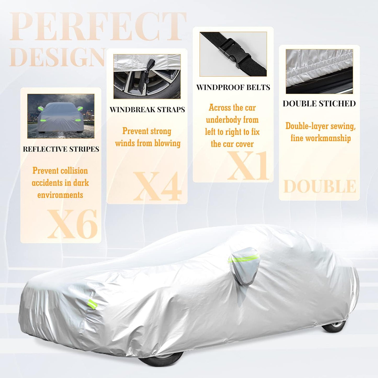 All-Weather Waterproof Car Cover – Universal Fit for Sedans (Up to 165")