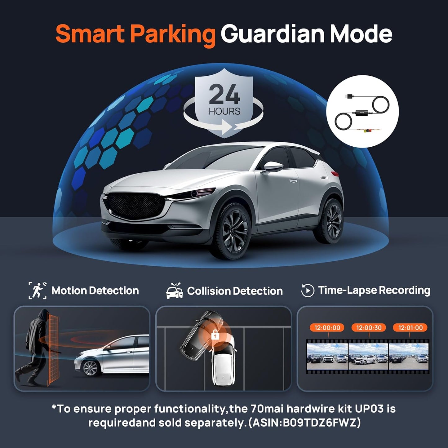 70mai 4K Dash Cam Front and Rear with STARVIS, Built in 5GHz WiFi & GPS Car Camera, Super Night Vision, ADAS, 3'' IPS Screen, 24H Parking Mode, Time-Lapse, Loop Recording, with 128GB Card (A800S)