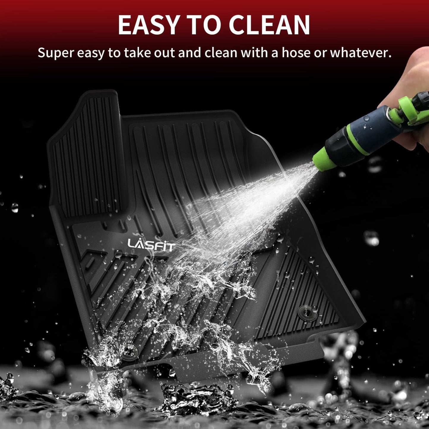 LASFIT Floor Mats for Toyota Highlander 2014-2019 (Not for Hybrid) All Weather Custom Fit Floor Liner for Highlander LE/XLE/SE/Limited/TPE Front and Rear 2 Row Car Mats,Black