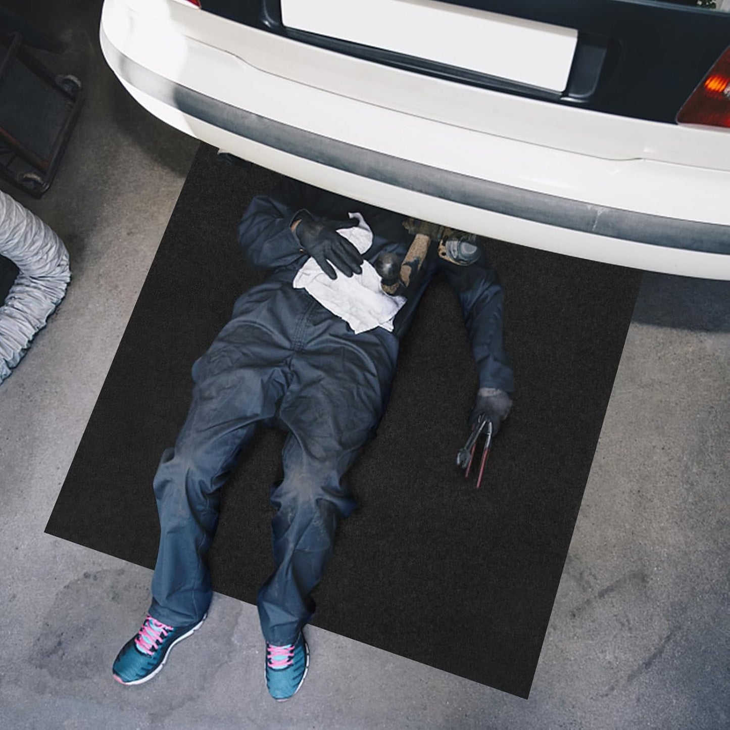 Oil Spill Mat (36" X 60") - XL Garage Oil Drip Mat for Driveway - Additional Insurance to Prevent Oil Drain Pan Spills - Reusable, Washable, Waterproof Backing, Under Car Oil Leak Absorption Mat