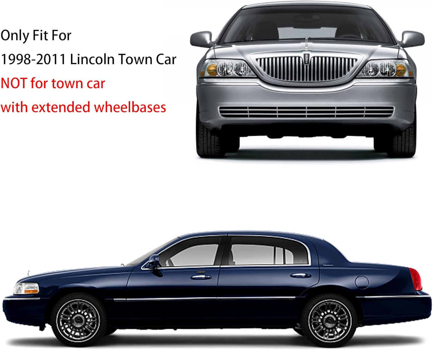 Soft Stretch Old Classic Car Cover Custom-fit for Lincoln Town Car 1998-2011 Full-Size Luxury Sedans Accessories for Indoor Underground Garage Car Show & Storage Dust Protection 215.4in