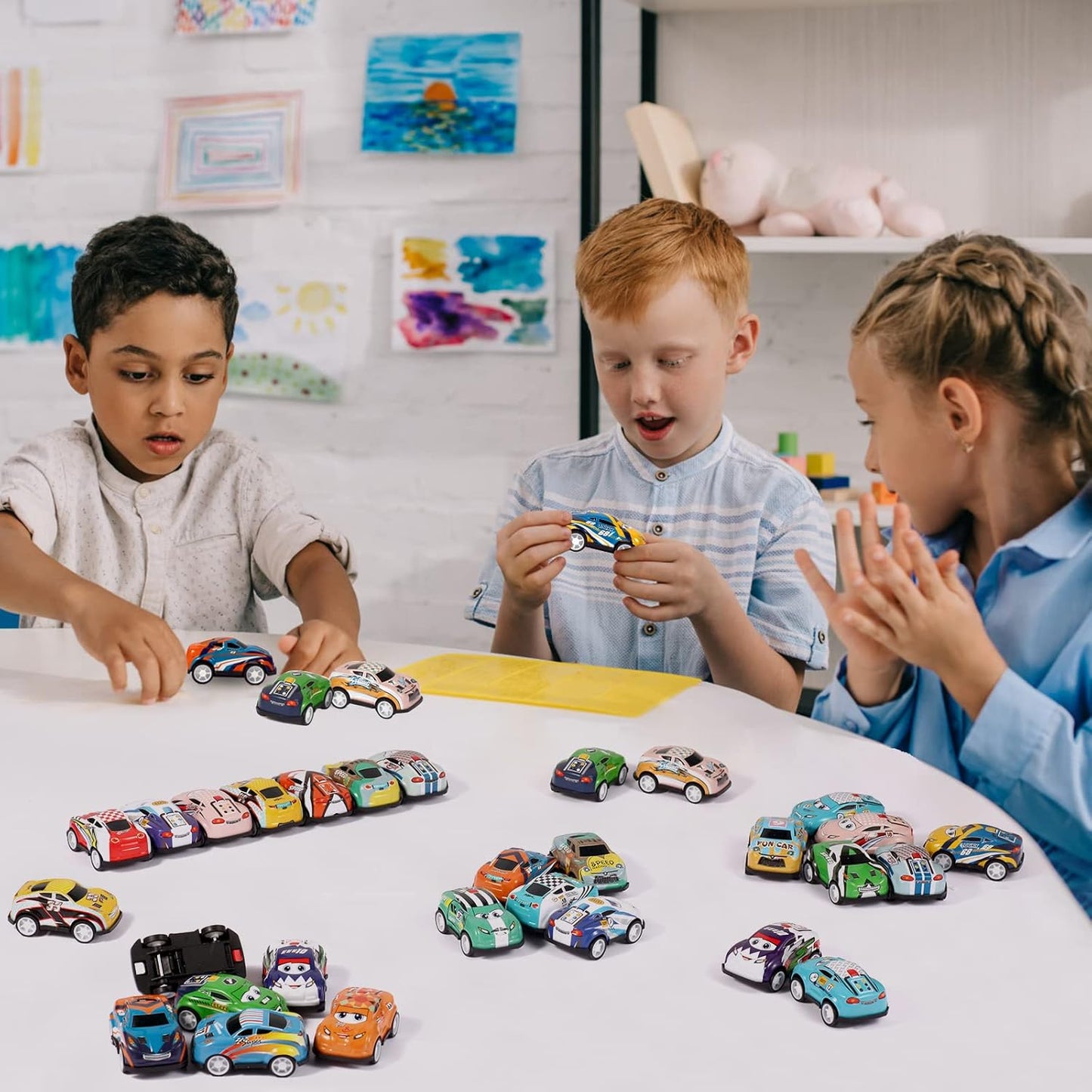 36PCS Mini Pull Back Cars for Kids Toddlers 3-5 4-8 Years Old, Race Cars Party Favors Bulk Vehicles Set, Classroom Prizes Box Pinata Fillers for Boys and Girls