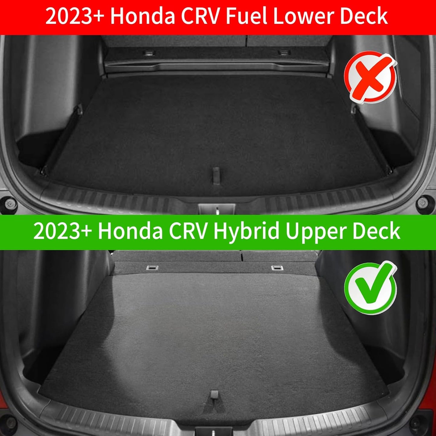 Rongtaod Cargo Mat Compatible with 2023 2024 2025 2026 Honda CRV (Include Hybrid) Cargo Liner Trunk Mat TPE All Weather Trunk Liner Honda CR-V Accessories (Fit Upper Deck, Trunk Mat)