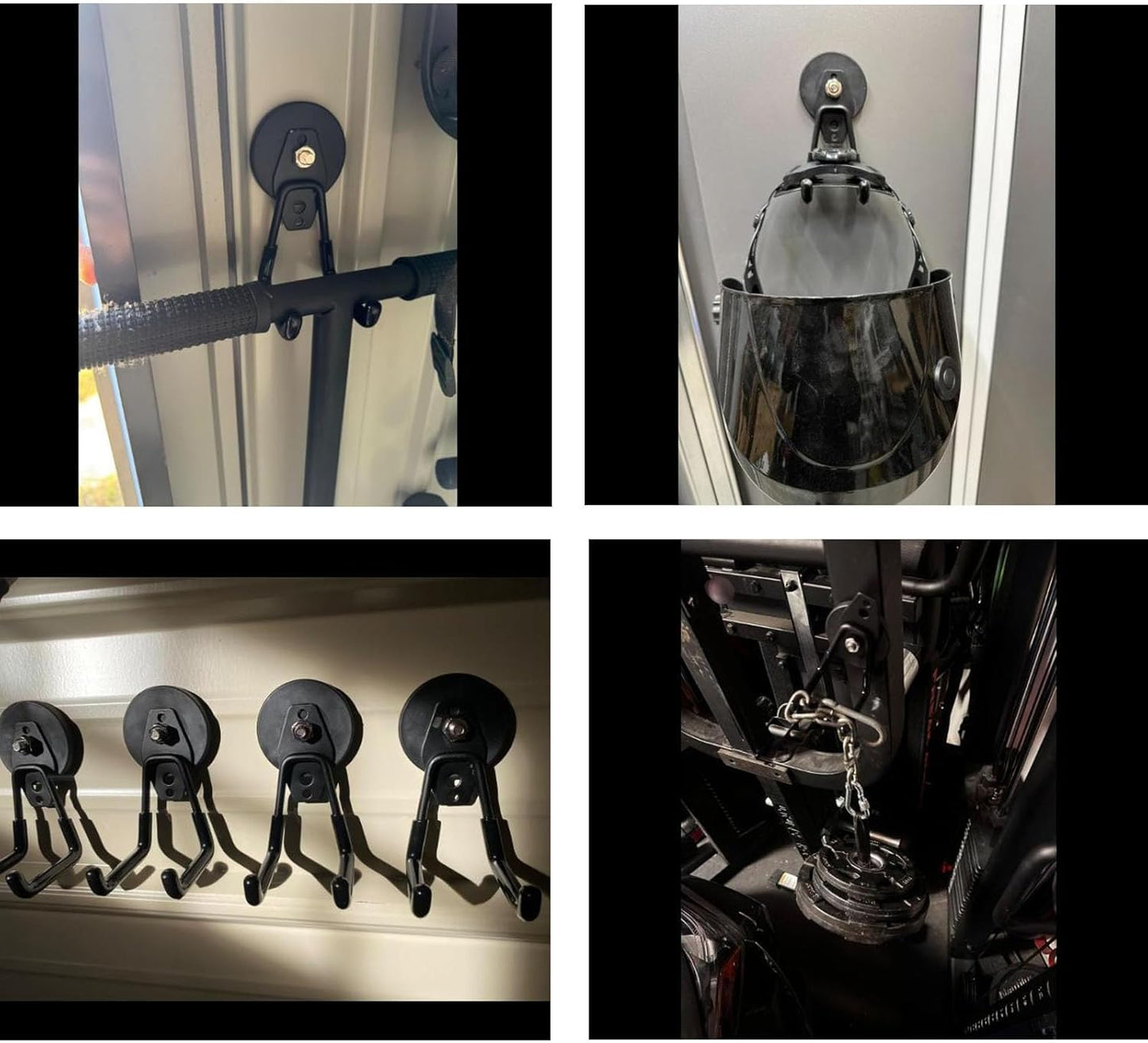 Heavy Duty Storage Magnetic Utility Hooks, Large Garage Magnet Hooks with Anti-Slip Coating for Metal Cabinet,Pegboard,Garage Shelve,Garden Tools(4Pack)