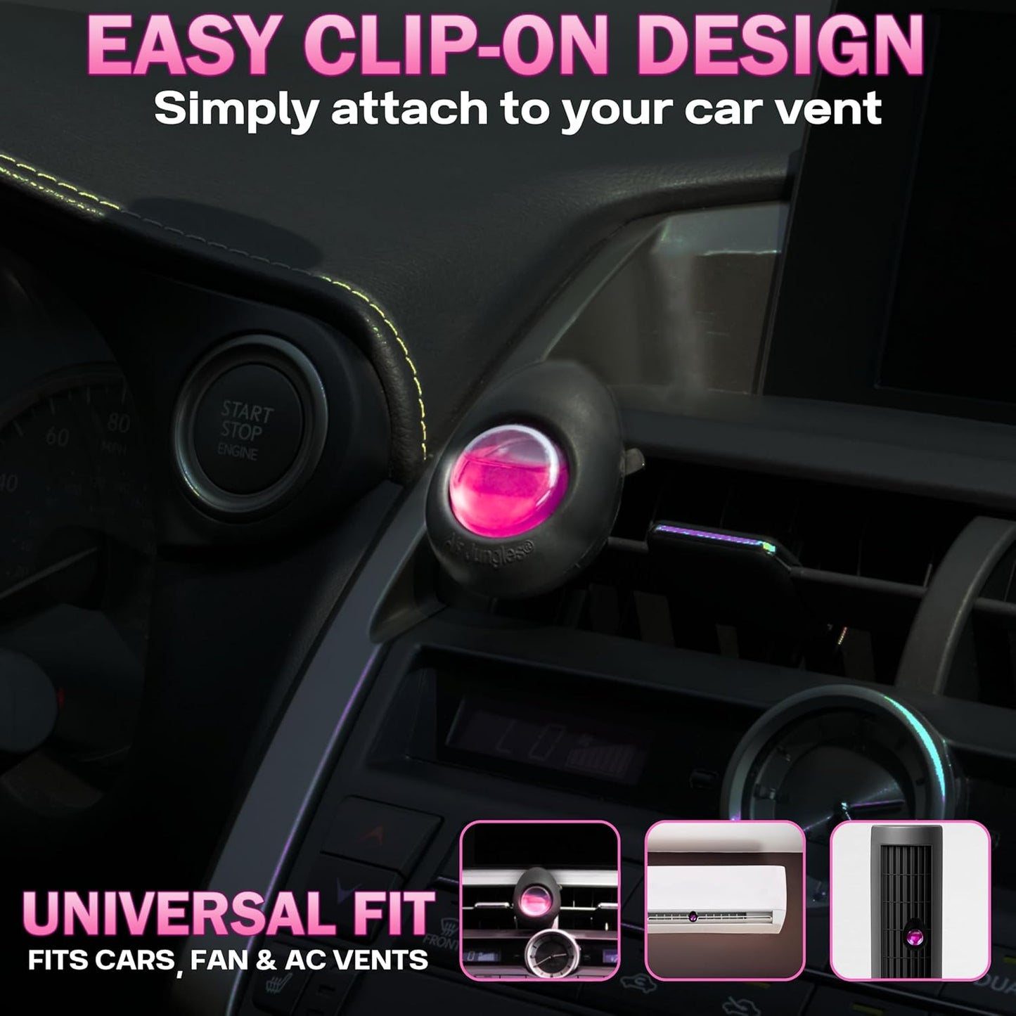 Air Jungles Car Air Freshener Vent Clip 3 Count, Honey Peach Scent, 4 ml Each, Long-Lasting Car Odor Eliminator, Easy Clip-On Design, Up to 90 Days Freshness for Cars, Trucks, and SUVs