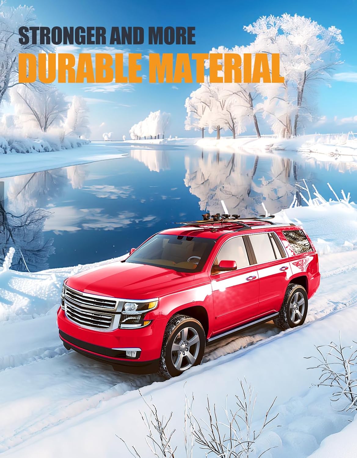 KINGGERI Lockable 220lbs Roof Rack Cross Bars Compatible with 2015-2020 Chevy Tahoe & Chevrolet Suburban, GMC Yukon & Yukon XL, Cadillac Escalade & Escalade ESV, Heavy Duty Aluminum Roof Rails