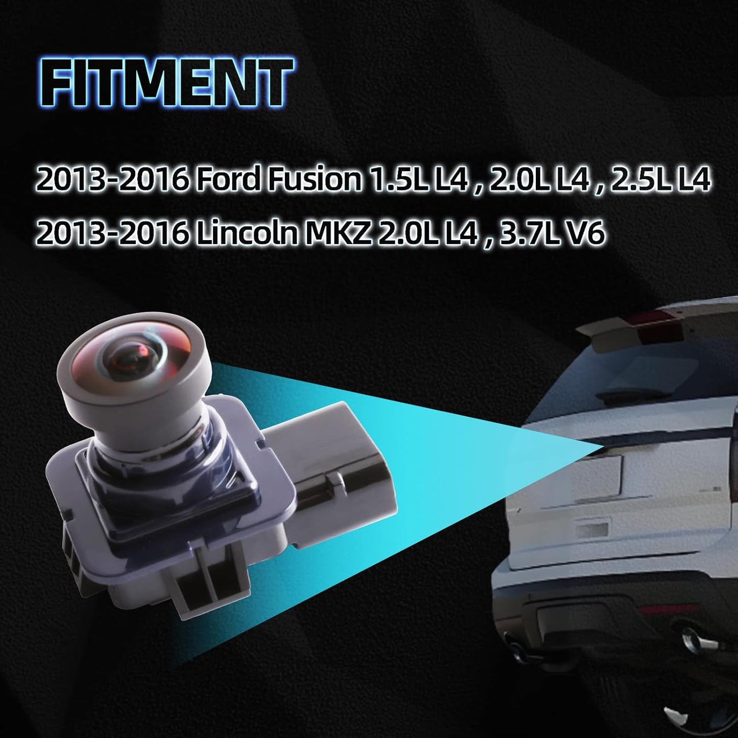 MITZONE Rear View Backup Camera for Car Compatible with 2013-2016 Ford Fusion Lincoln MKZ Parking Asist Camera 1080P HD 170° Wide-Angle DS7T-19G490-DD DS7T19G490DB ES7Z-19G490-A