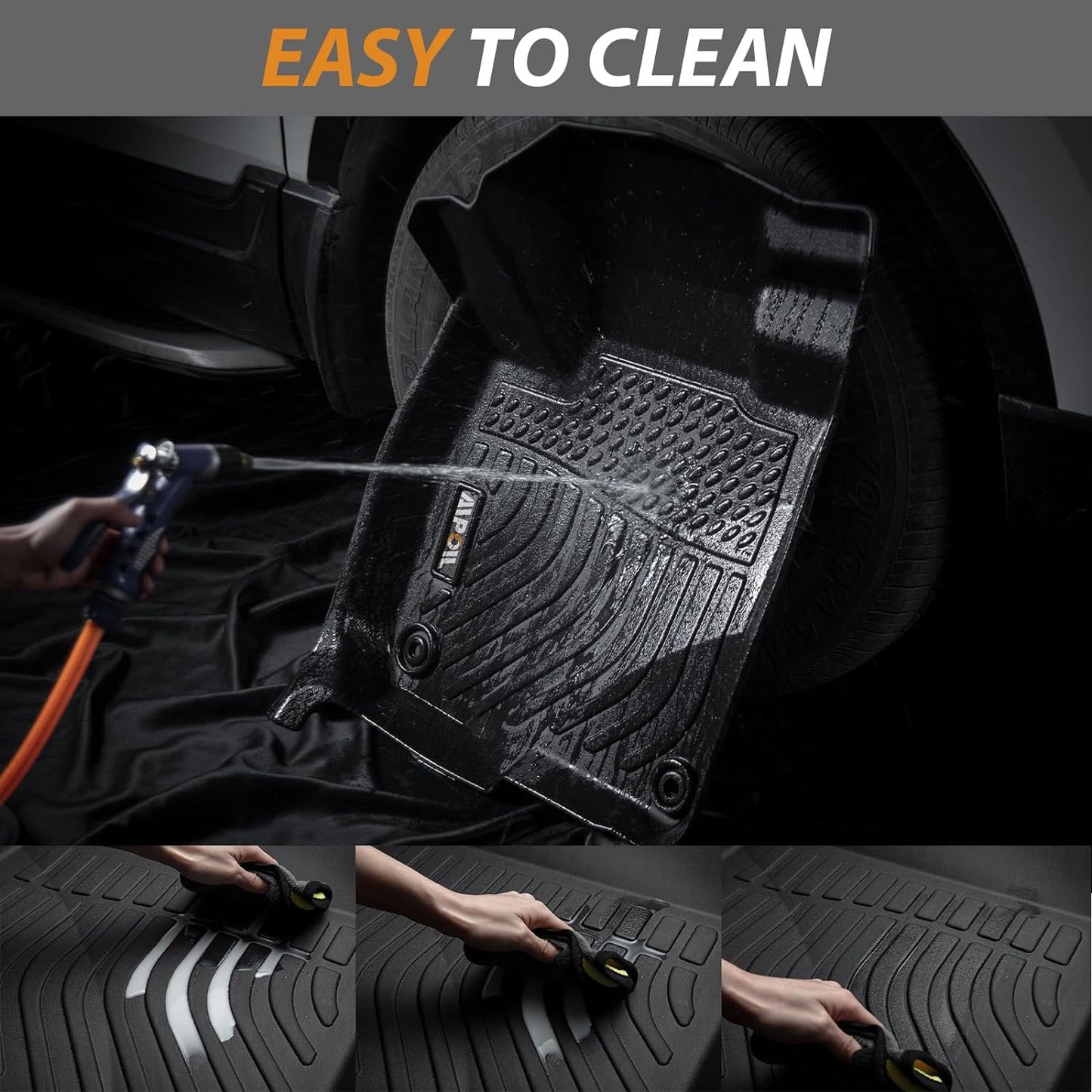 AIPOIL® Floor Mats & Cargo Liner Set for 2025 Mini Countryman All Weather Protection TPE Anti-Slip Automotive Full Set Custom Car Mats Accessories - Black