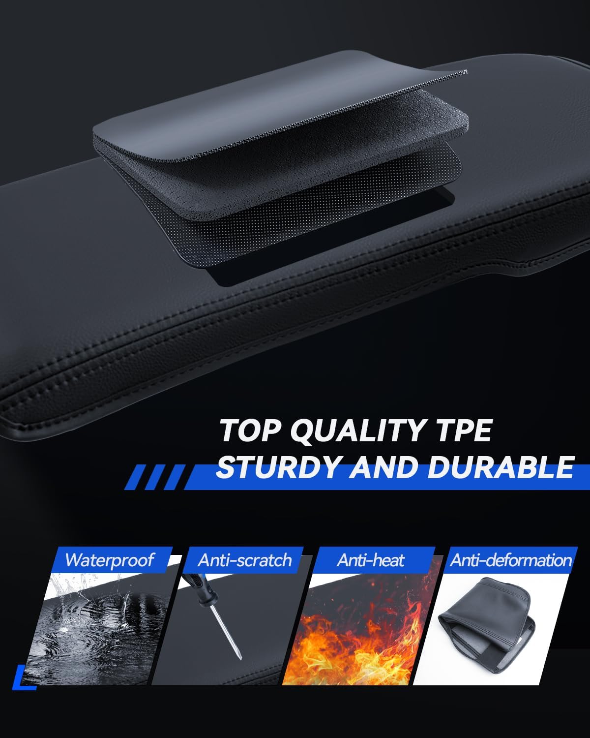 Armrest Cover for 2025 2026 Camry (LE/SE/XLE/XSE) Accessories Center Console Middle Lid Pad Protector for Car Elbow Rest