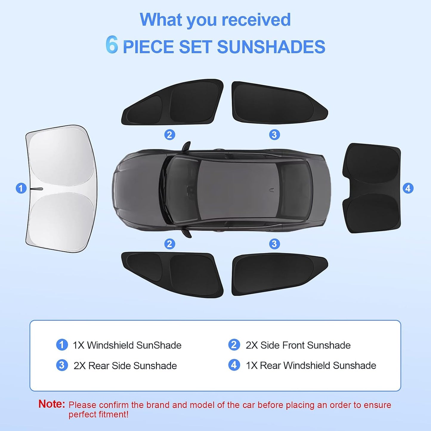 6pcs Car Window Shades for Nissan Altima 2019-2025 Accessories,Windshield Side Rear Full Sunshade,Sun Visor UV Blocking, Privacy Protection and Blackout for Camping Outdoor