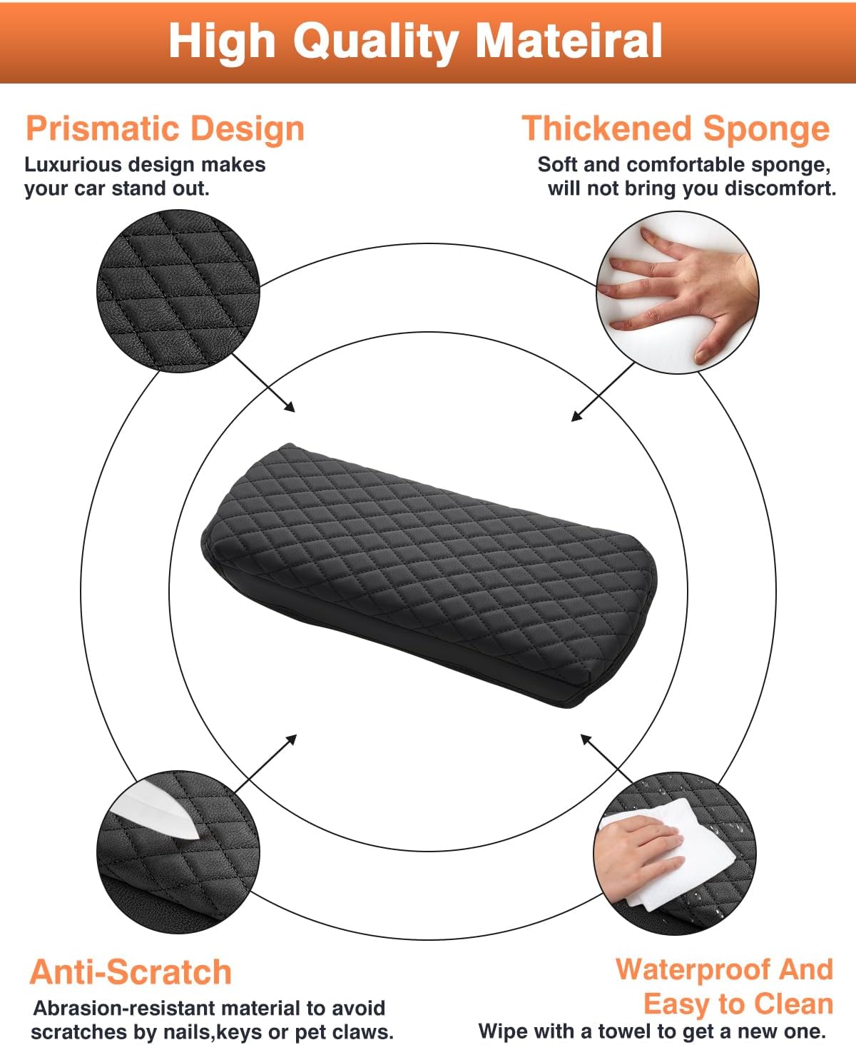 Shademax Custom for 2023 2024 2025 2026 Toyota Prius Center Console Cover Armrest Cover Cushion Pad Cover 2025 Prius XW60 5th Accessories Middle Console Arm Rest Protector PU Leather Anti-Scratch