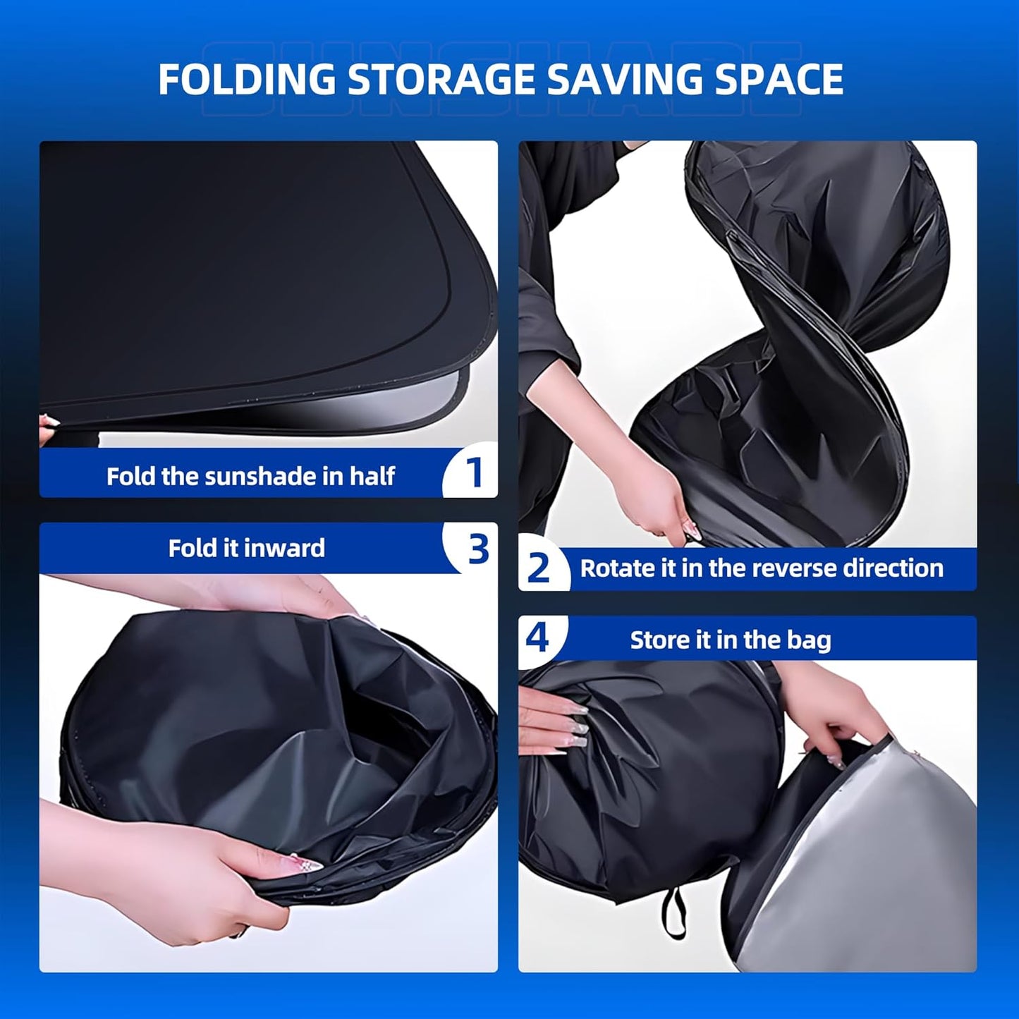 Windshield Sun Shade for Ch-evro-let/Chevy Bolt EV 2017-2024 (NOT for Chery Bolt EUV) Foldable Sunshade Custom Fit Front Window Car Interior Accessories Protector Blocks UV Rays