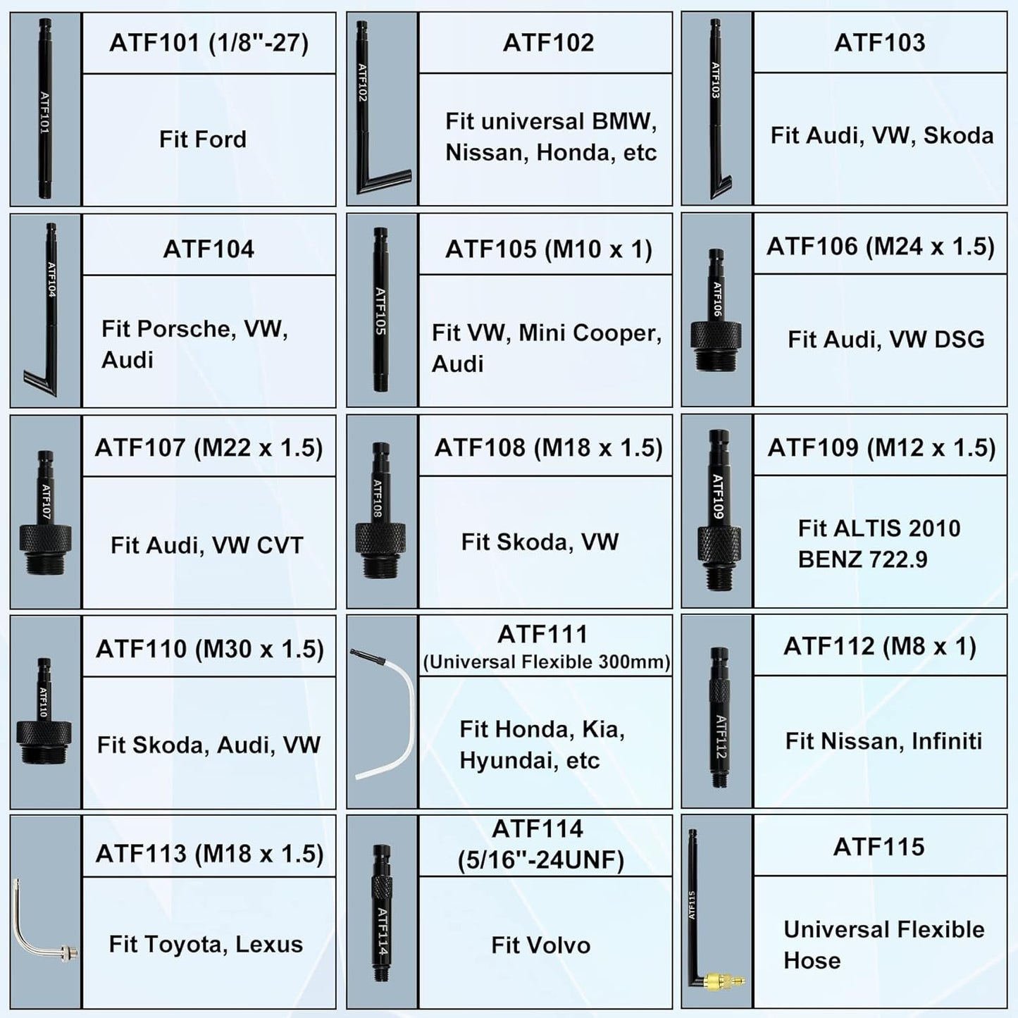 JoyFans 10L Pneumatic Transmission Fluid Pump Extractor and Dispenser, Gearbox Oil Transfer System Refill Fill Evacuator Tool Kit with 15PCS ATF Adapters for Most Garage Shop Vehicles