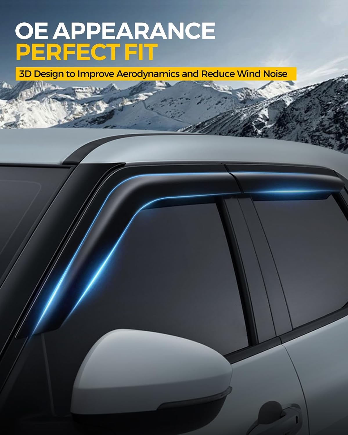 Rain Guards for Car Windows, Tape-On Window Visors Rain Guards Fit for Honda Accord 2013-2017, Window Deflectors, Vent Visors for Honda Car Accessories, 4 Pieces