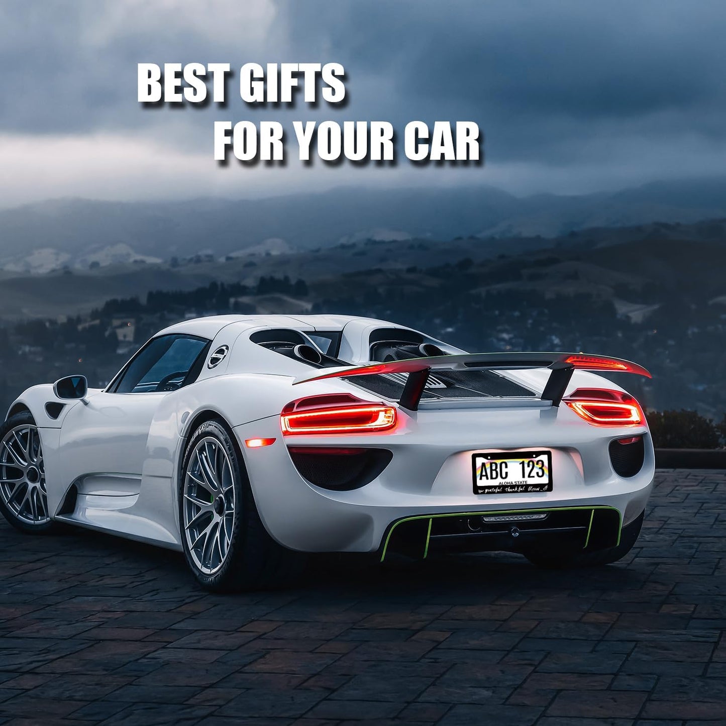 Thankful Grateful Blessed License Plate Frame Christian License Plate Holder Funny License Plate for Car Decoration Stainless Steel Belief Car Accessory with Screws 12.3" x 6.3"