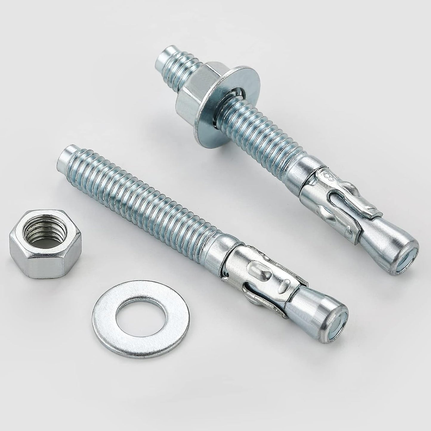 5/16x4" 30Pcs Inch Standard Fasteners for Heavy-Duty Zinc Wedge Anchors for Cement and Concrete