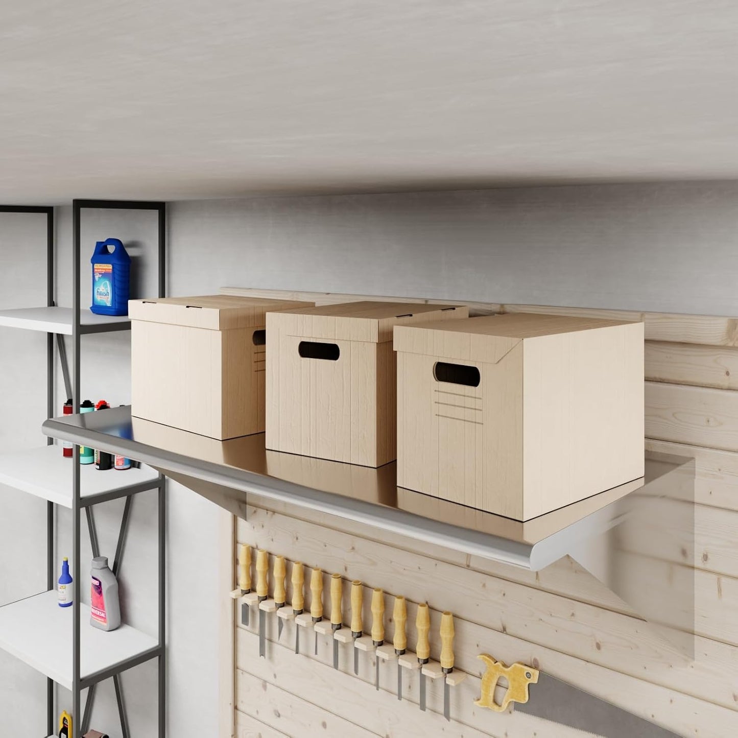 AmGood 48" Long X 24" Deep Stainless Steel Wall Shelf | NSF Certified | Appliance & Equipment Metal Shelving | Kitchen, Restaurant, Garage, Laundry, Utility Room