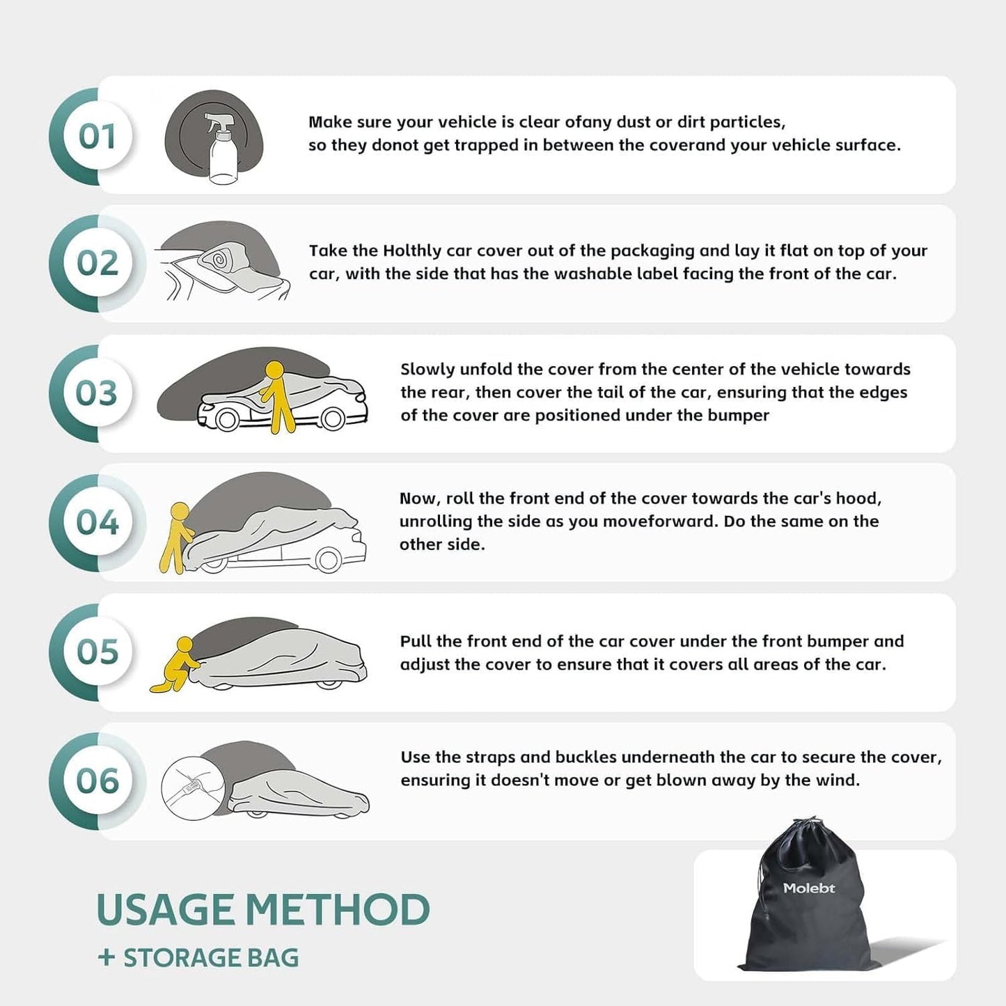 Coupe Car Cover Custom Fit for BMW 3 Series 4 Series M3 320i 325i 328i 330i 335i 340i 430i 440i M4(2005-2025), Waterproof All Weather for Automobiles, Outdoor Full Cover with Windproof Clip Straps.