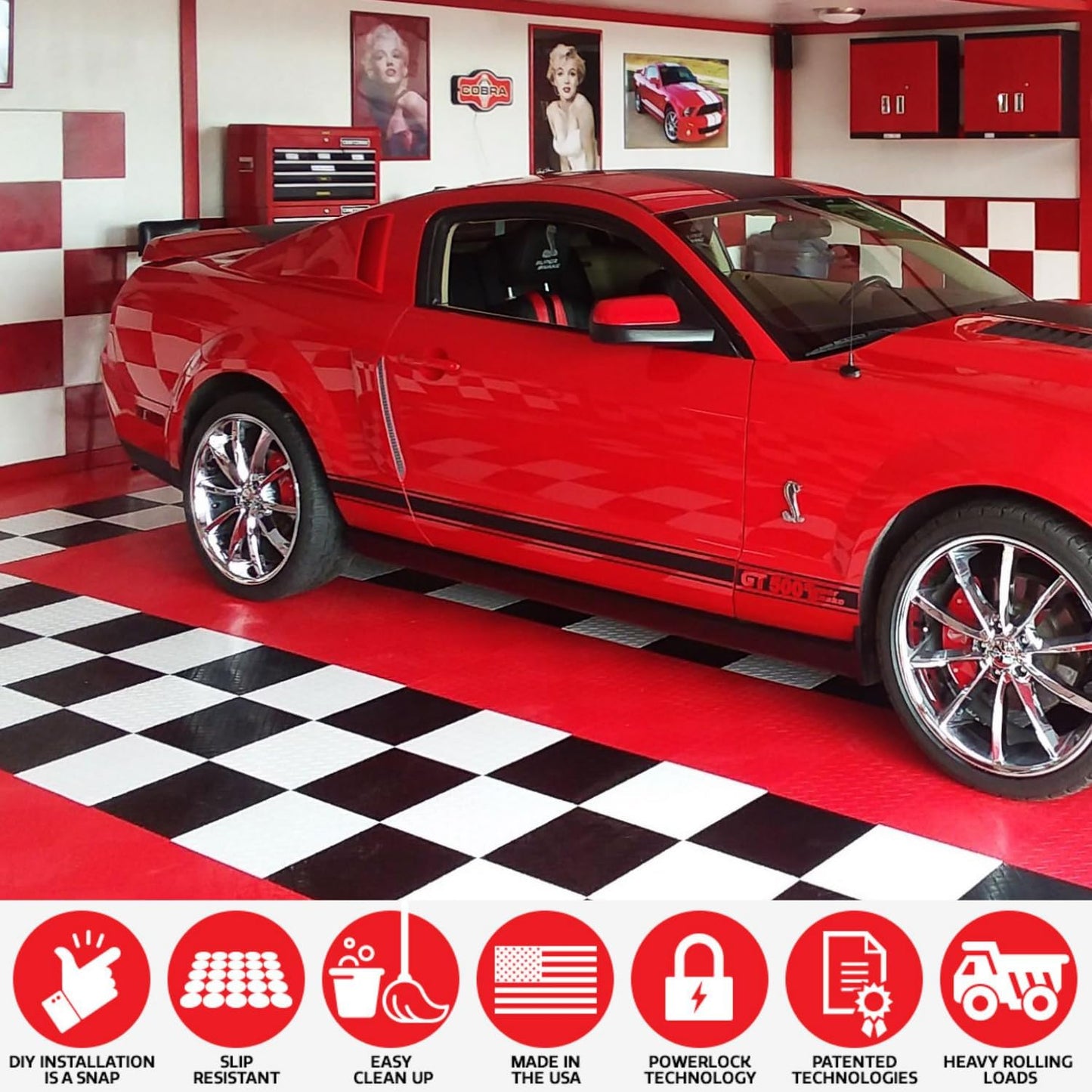 Big Floors RaceDeck CircleTrac, Interlocking Non-Slip Garage Flooring Tile, Durable, Modular, Heavy-Duty Copolymer, Easy Install (Beige, 48 Pack of 12 x 12" Tiles)