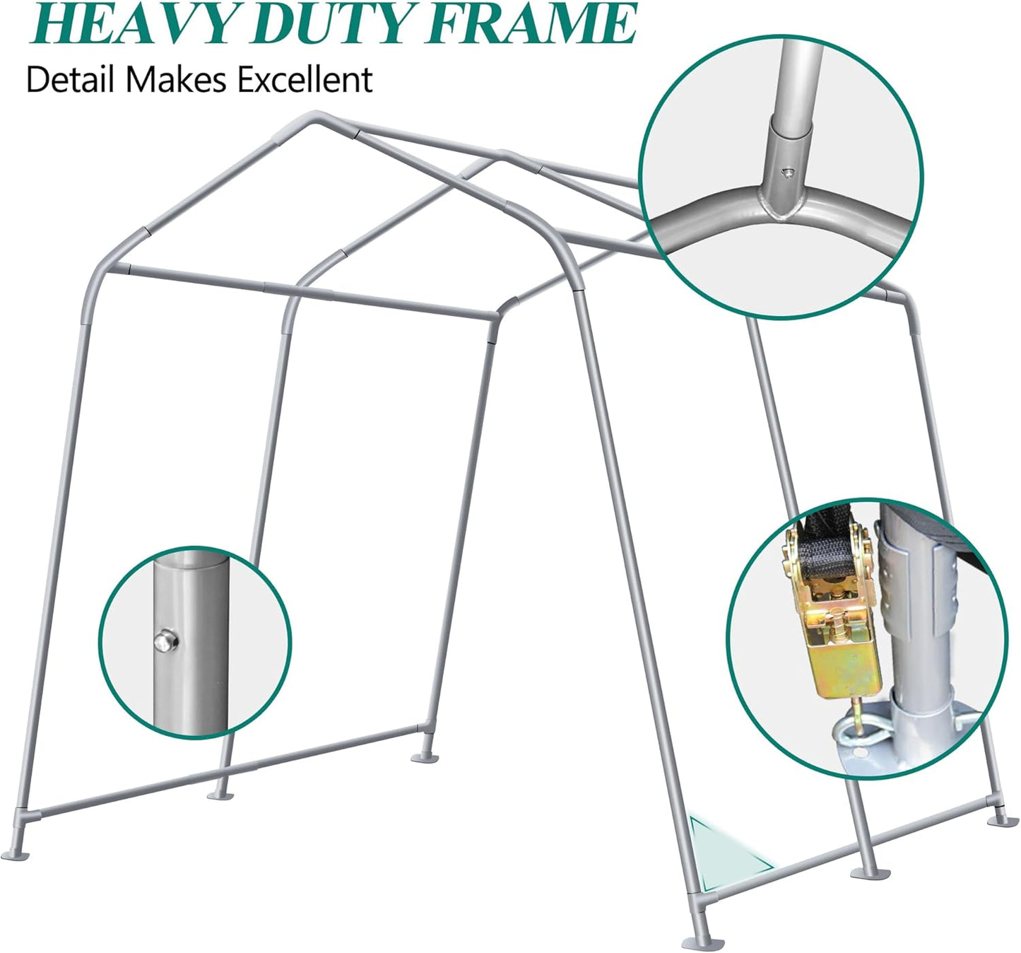 10' x 10' Outdoor Storage Shelter - Heavy Duty Storage Tent with Roll-up Ventilated Windows, Portable Garage Zipper Storage shed for Bike, Motorcycle Shelter, ATV, Weeding Tools