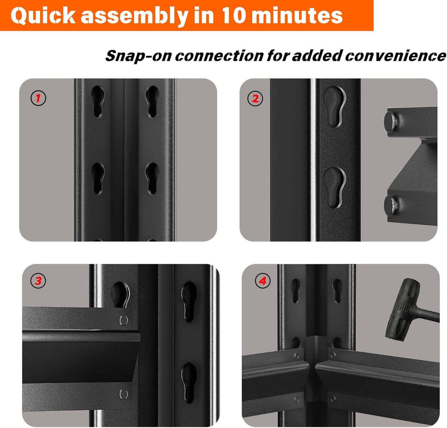 Metal Garage Shelving Unit, 2-Tier Adjustable Storage Shelf, Steel Shelving, Industrial Shelves for Heavy Tools and Equipment (22" H x 20" W x 14" D)