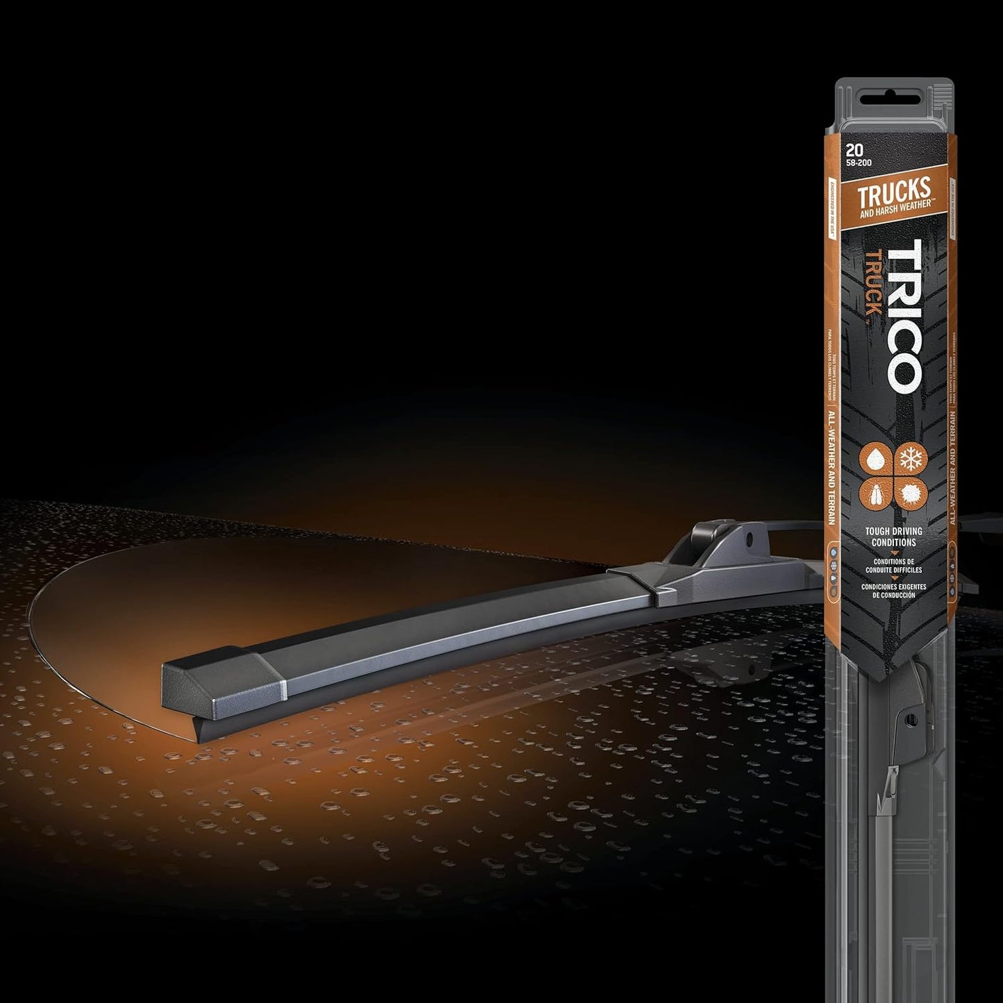 TRICO Solutions™ Truck 24 Inch & 22 Inch Pack of 2 High Performance Automotive Replacement Windshield Wiper Blade for Select Ford, Honda, Nissan, Toyota, BMW, and Buick Models (58-2422)