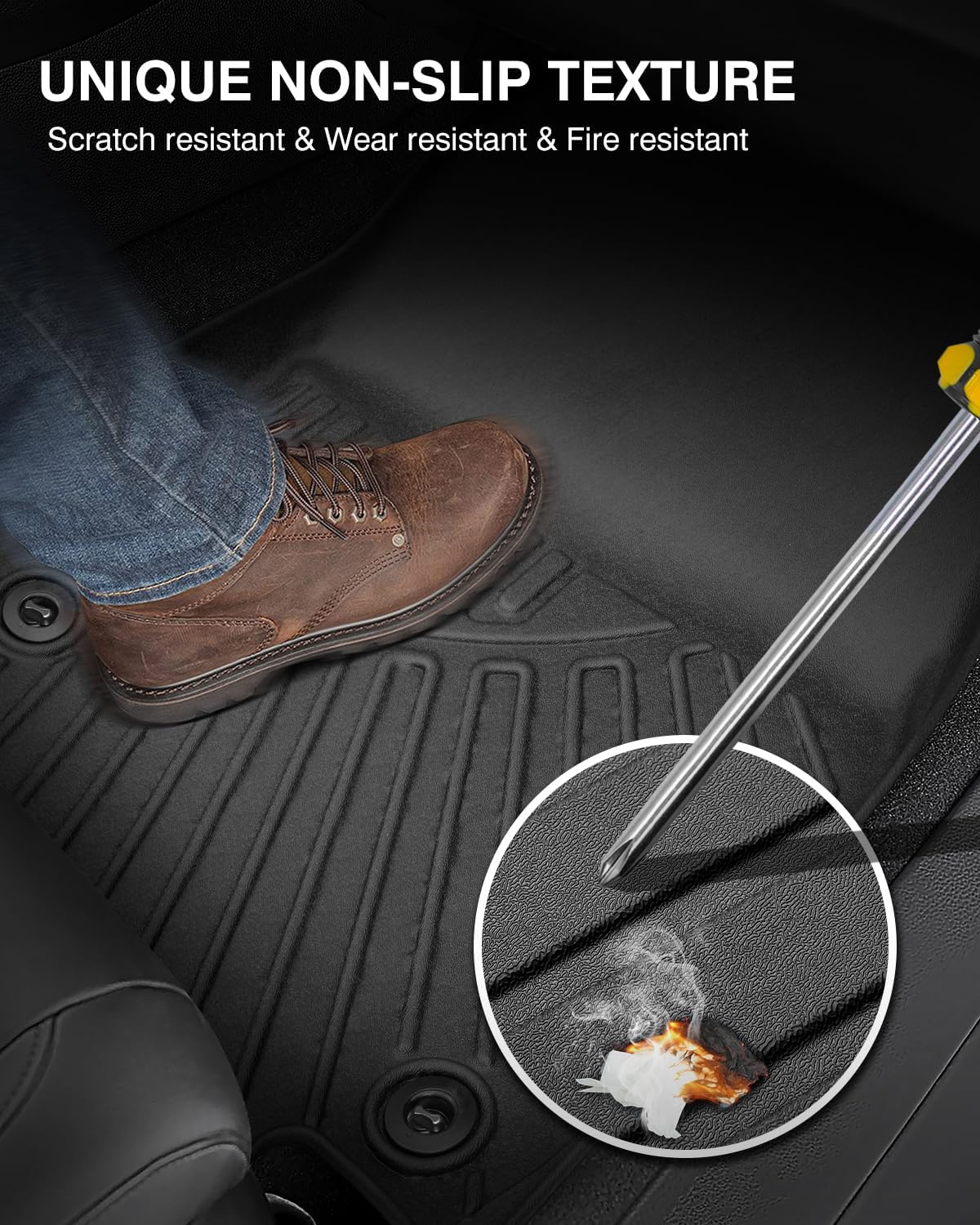 Powerty Floor Mats for 2022-2025 Hyundai Ioniq 5 Limited Only (with Sliding Console) Accessories Liner Set TPE 3D Car Mats All-Weather Custom Fit Floor Liners