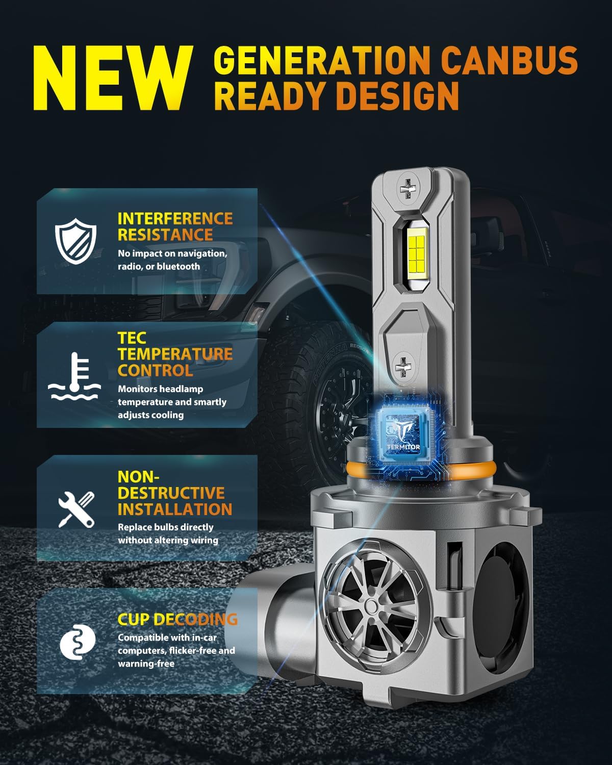 9006/HB4 Light Bulbs, 60,000LM 10X Super Brighter, 1:1 Halogen Size, 70,000Hrs Lifespan, 6500K White, Plug and Play Fog Light Bulbs, Canbus Ready, Pack of 2