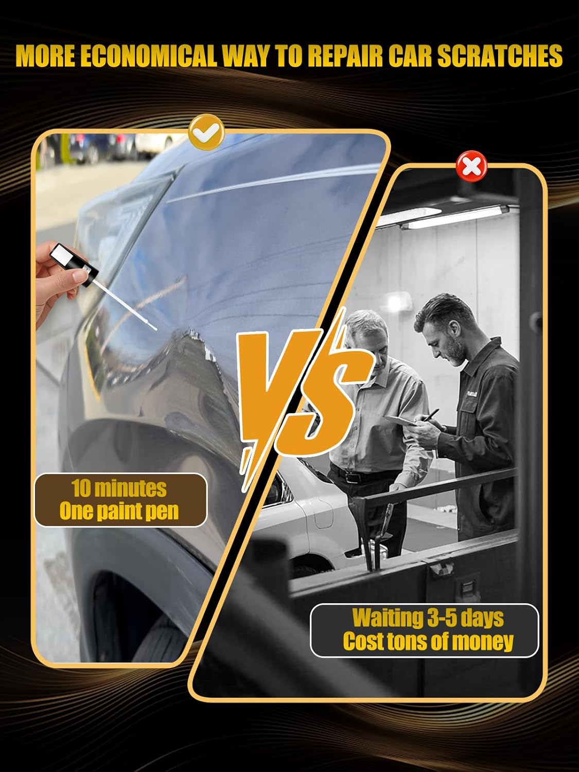 (890/5890) Lunar Blue Metallic Touch Up Paint Compatible with Mercedes-Benz, Exact Match Car Paint Pen Automotive Scratch Repair Remover Kit Quick & Easy Solution for Vehile Chips and Nicks