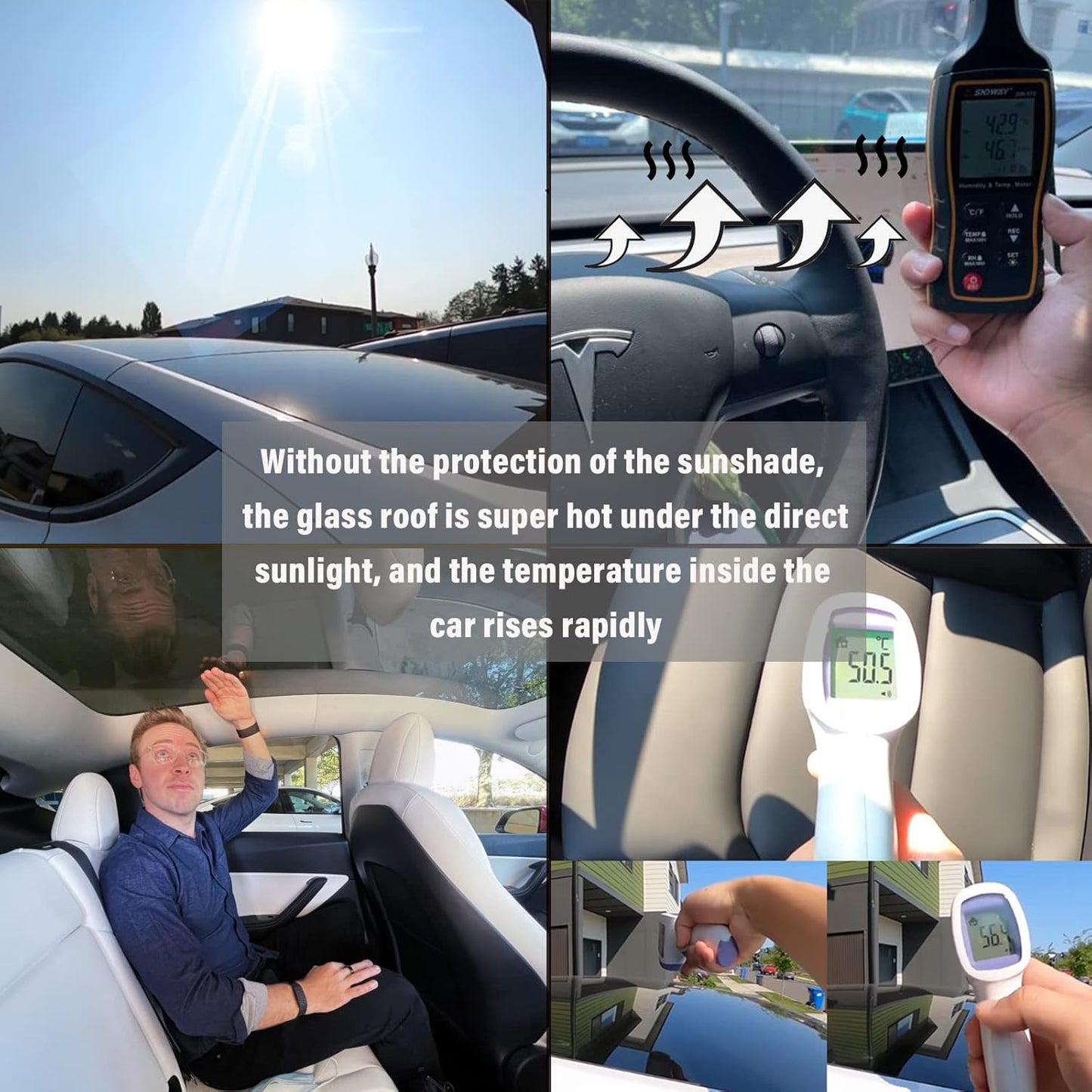 Sze 4Pcs Sunroof Shade for Tesla Model Y 2020-2023 2024 2025 Sunroof Cover Foldable Roof Window Sun Protection Glass Roof Sunshade for Tesla Model Y UV Reflector Sun Visor Primary White