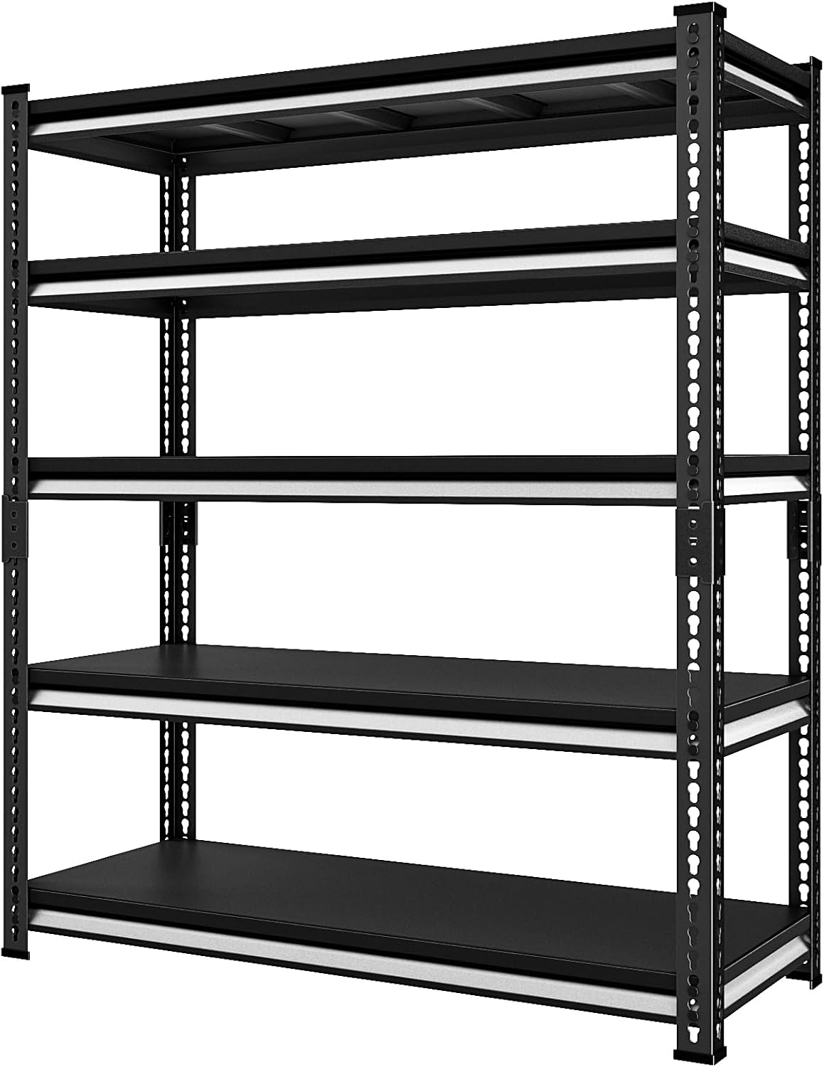 48" W Garage Shelving Heavy Duty,2500LBS Loads Metal Shelving Units and Storage,5-Tier Garage Storage Shelves Heavy Duty, Industrial Utility Shelves,48”W x 18”D x 78”H(Black)